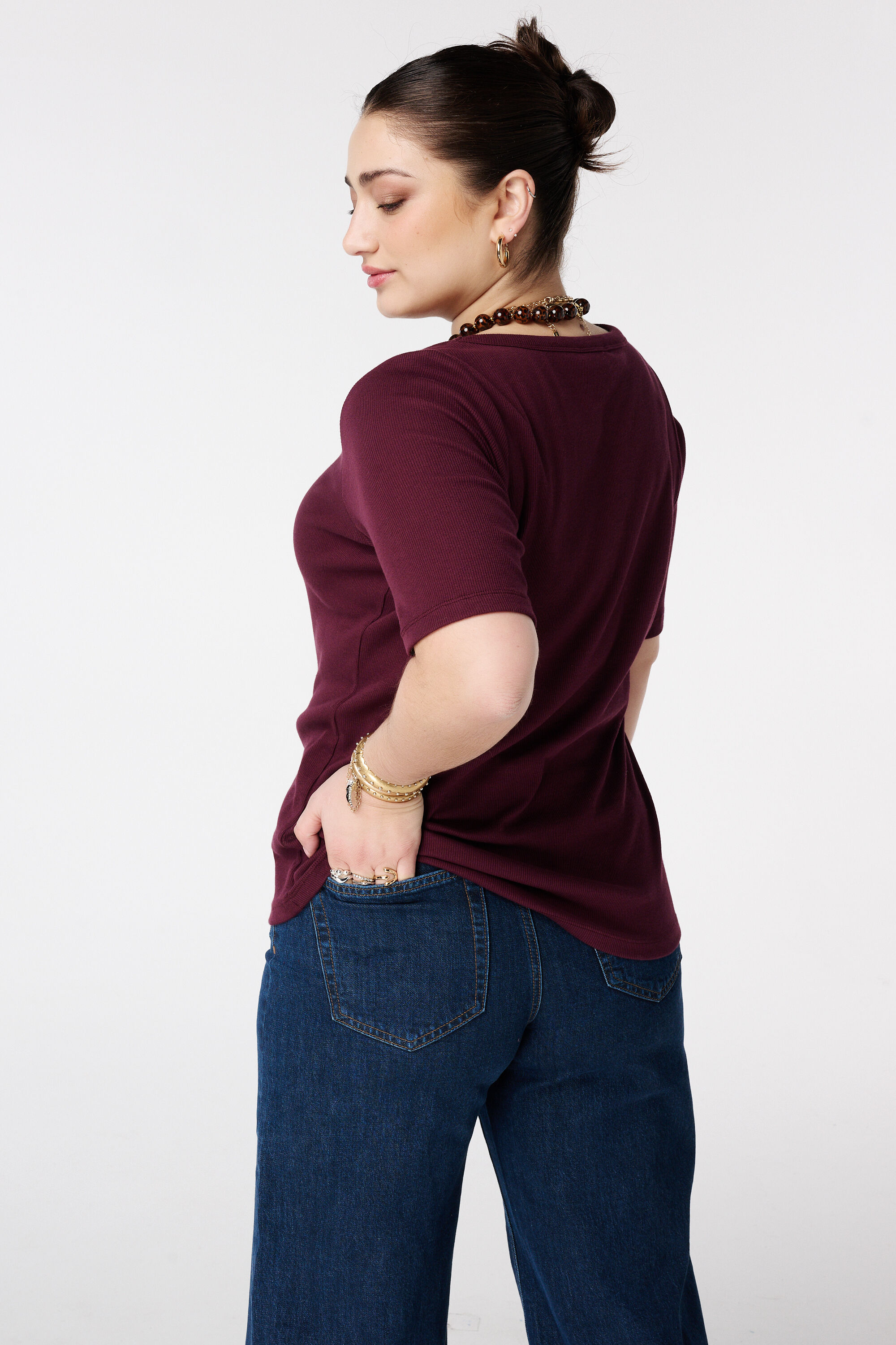 Ripp-Top mit V-Ausschnitt image number 3