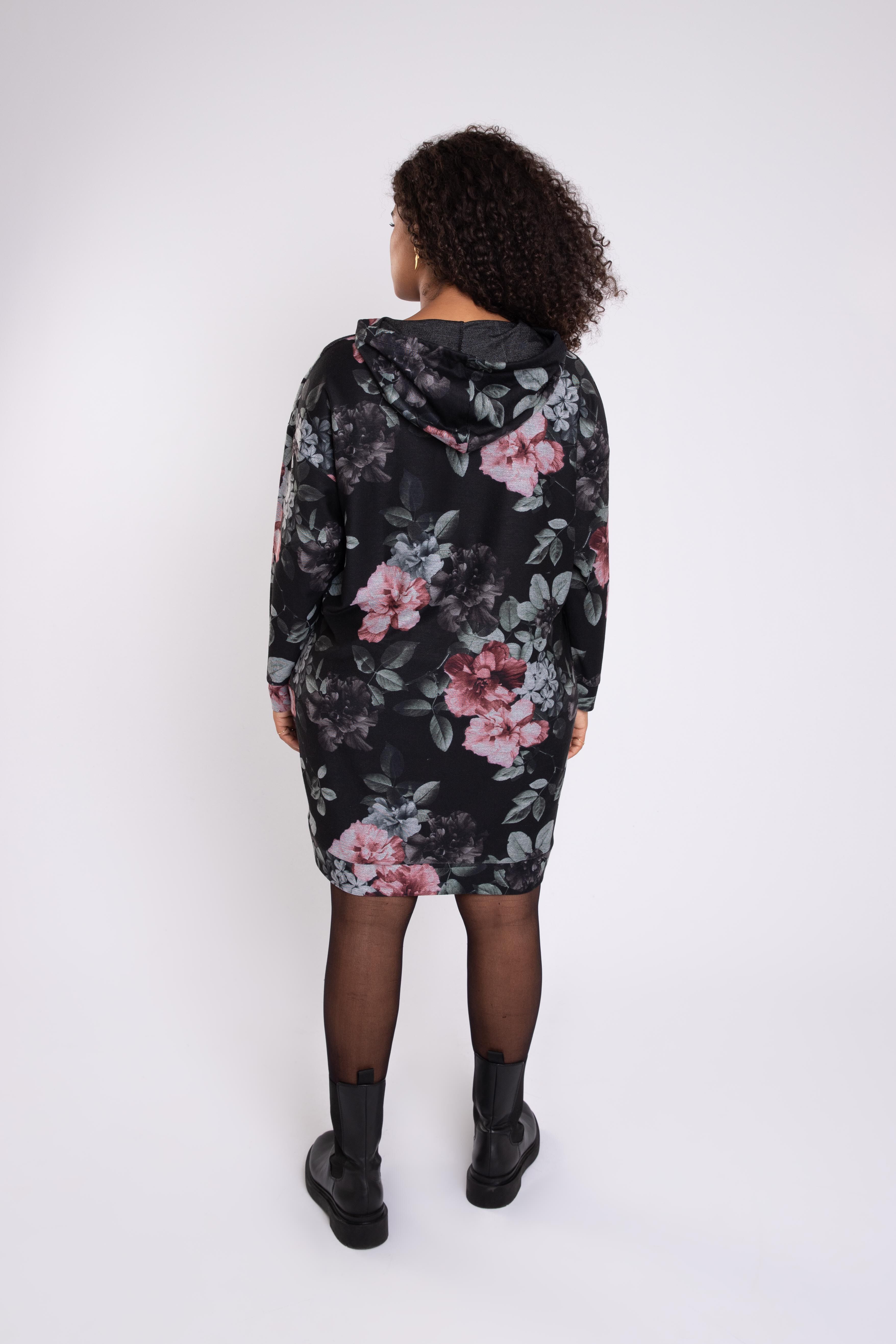 Sweatshirt-Kleid mit Blumen-Print image number 4