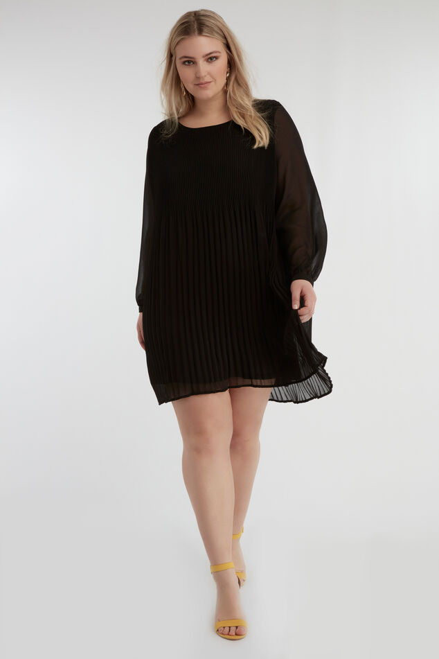 Einfarbiges plissiertes Kleid image number 0