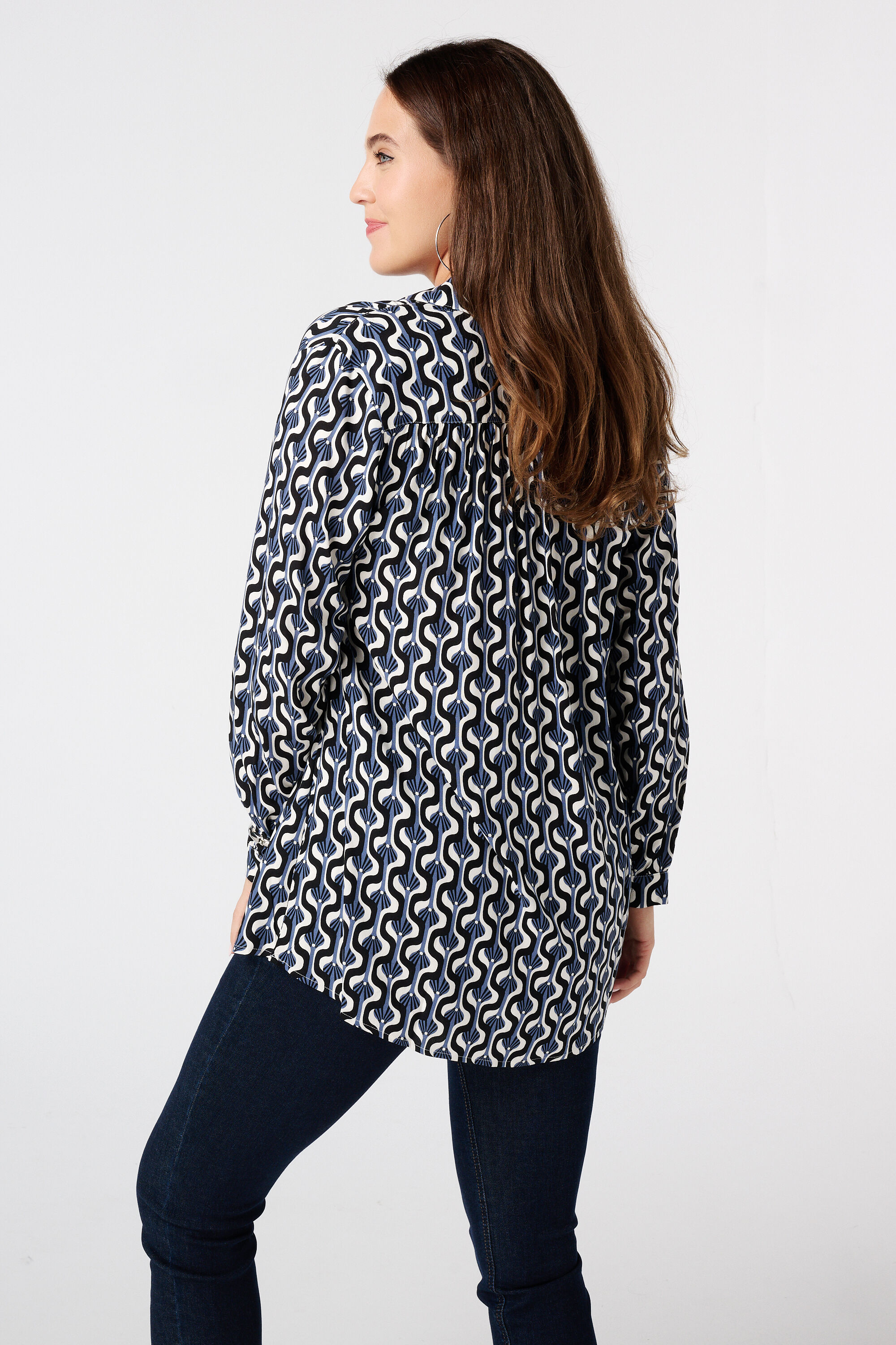 Oversized-Bluse mit Print image number 3