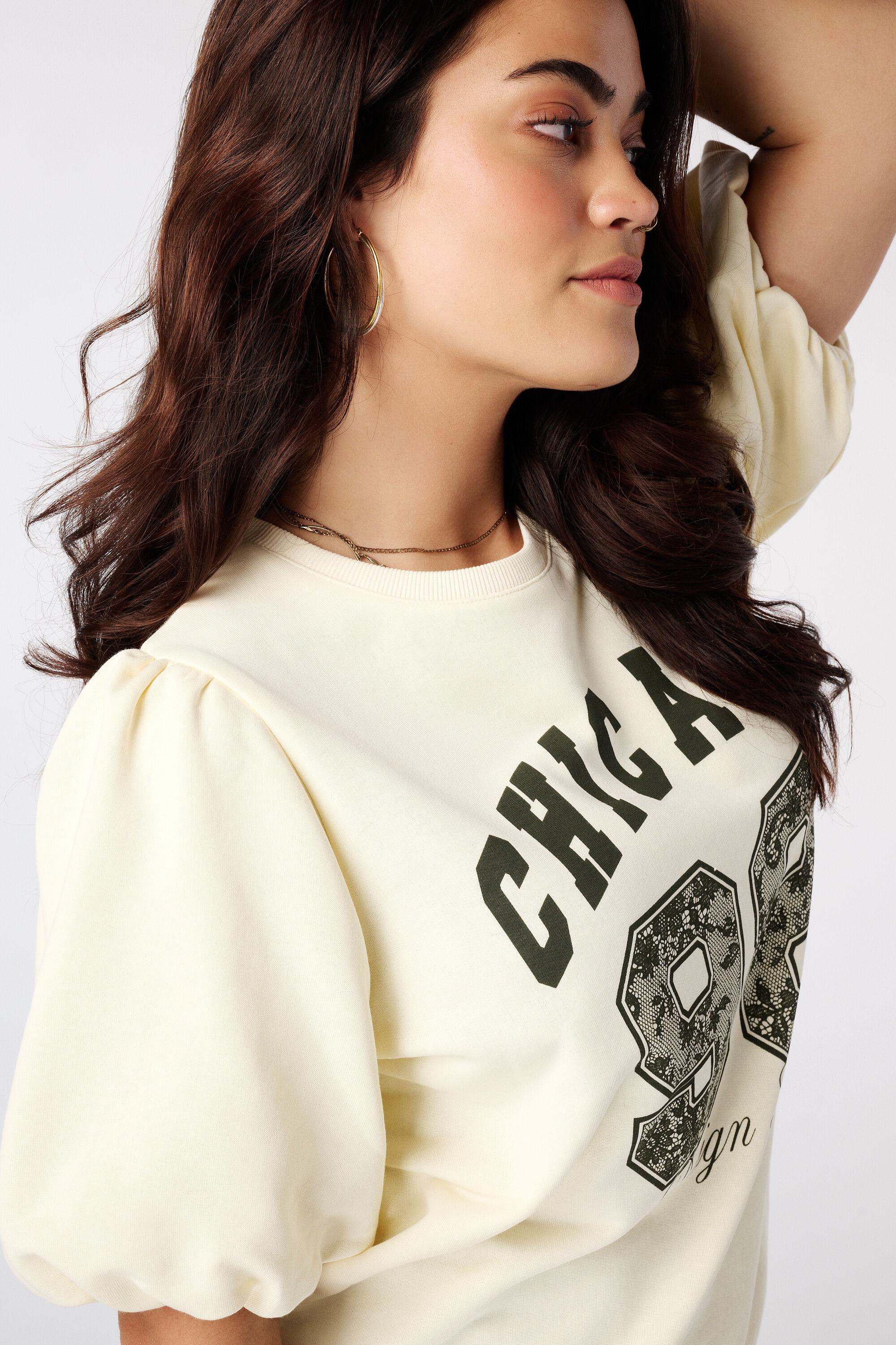 Sweatshirt mit kurzen Puff&auml;rmeln image number 2