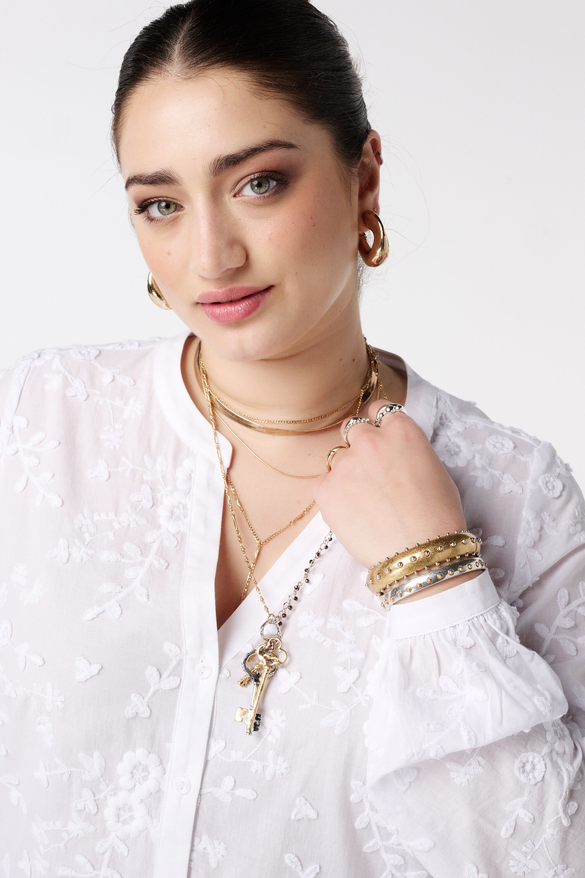 Bluse mit 3D-Blumenprint image number 4