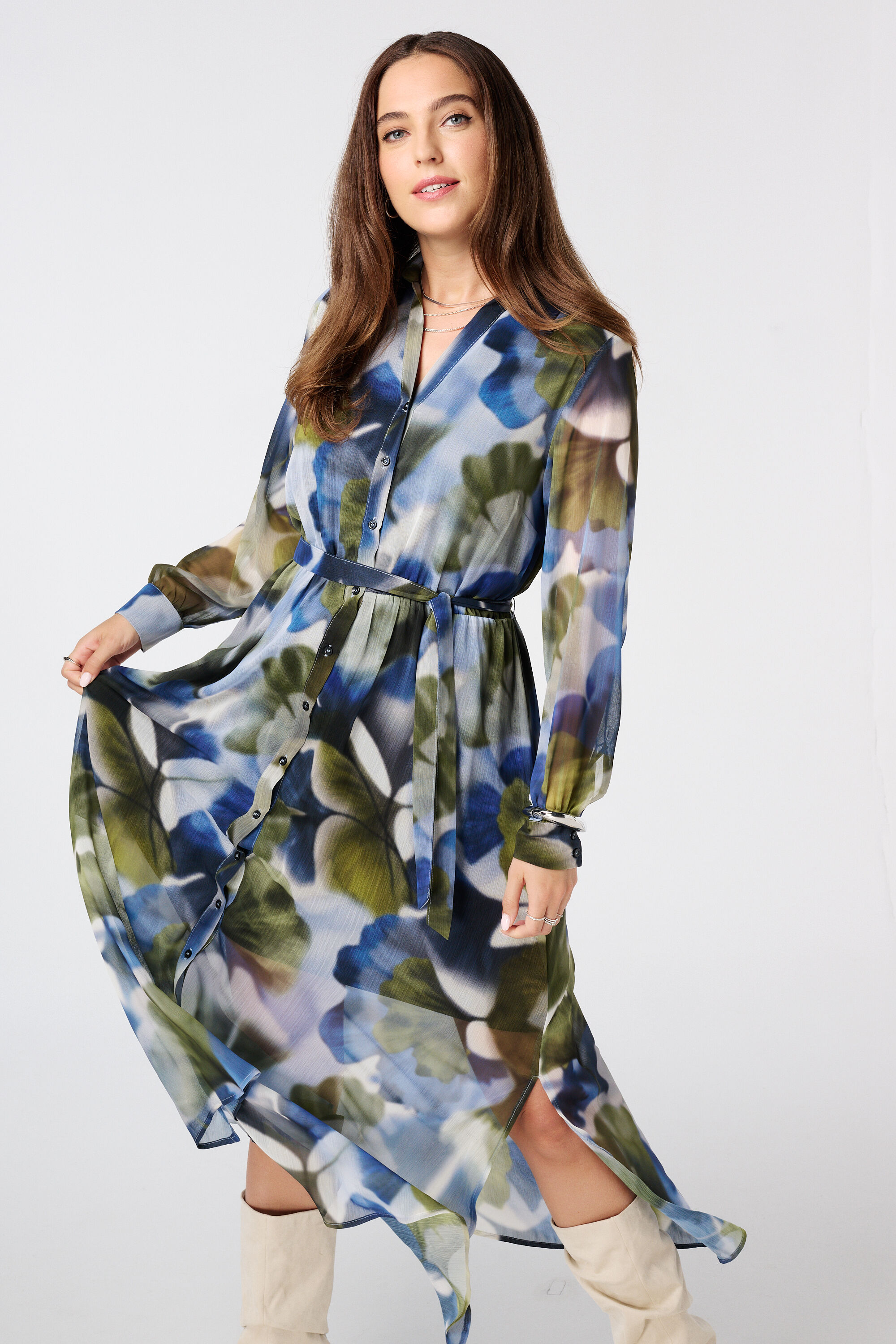 Langes Kleid mit Print image number 5