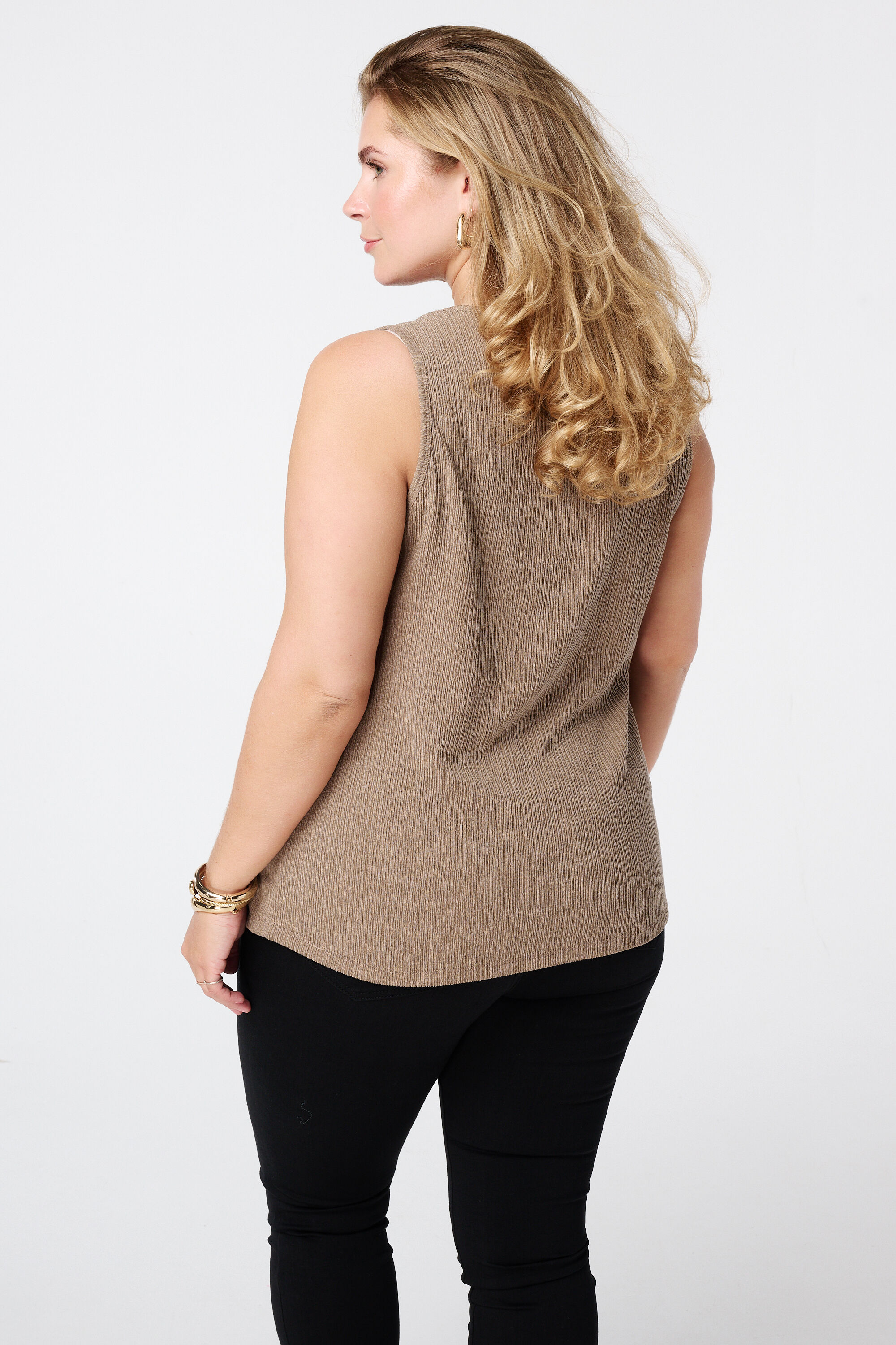 &Auml;rmelloses Top mit Rundkragen  image number 3