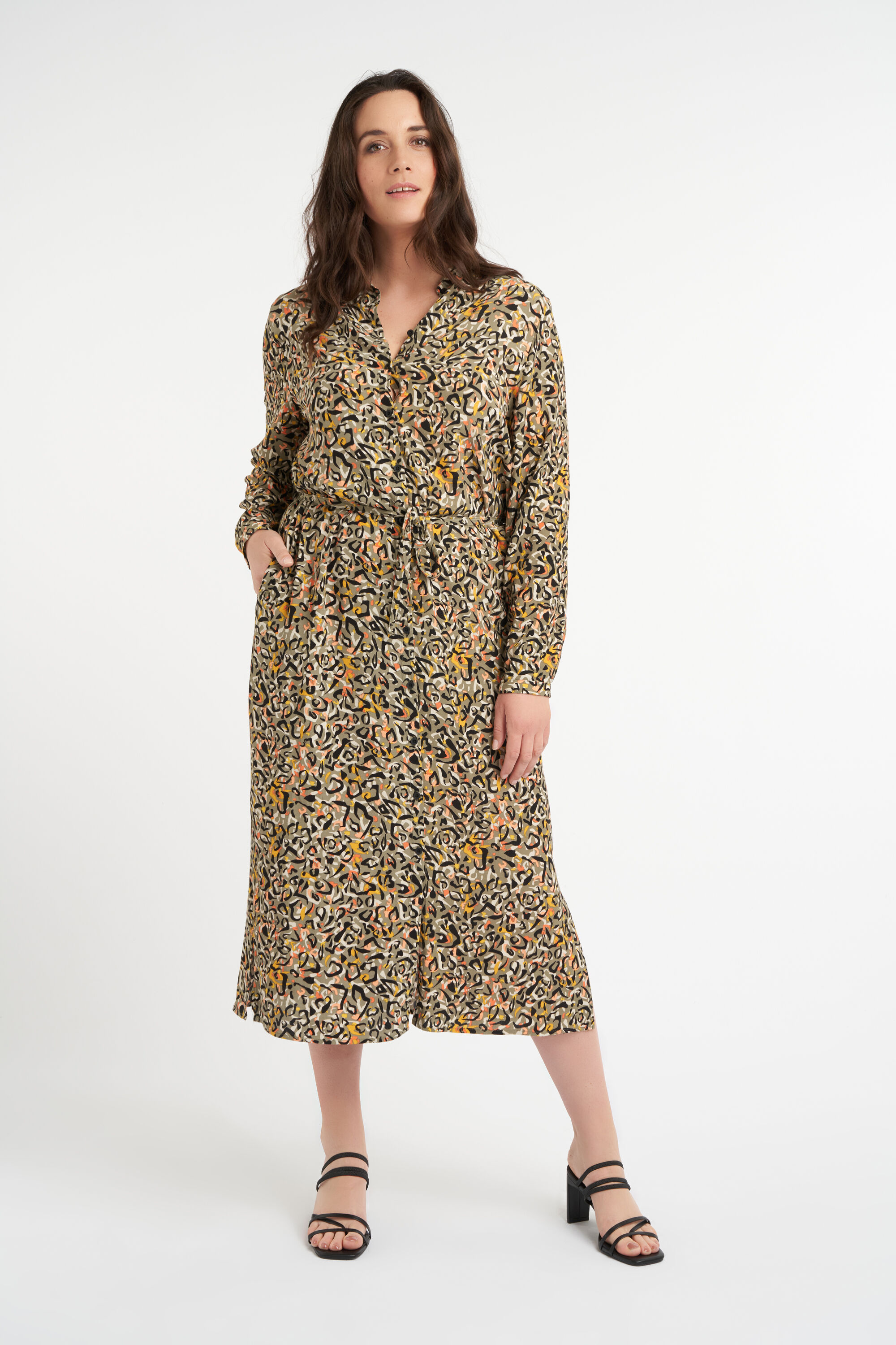 Langes Kleid mit Kordelg&uuml;rtel image number 6