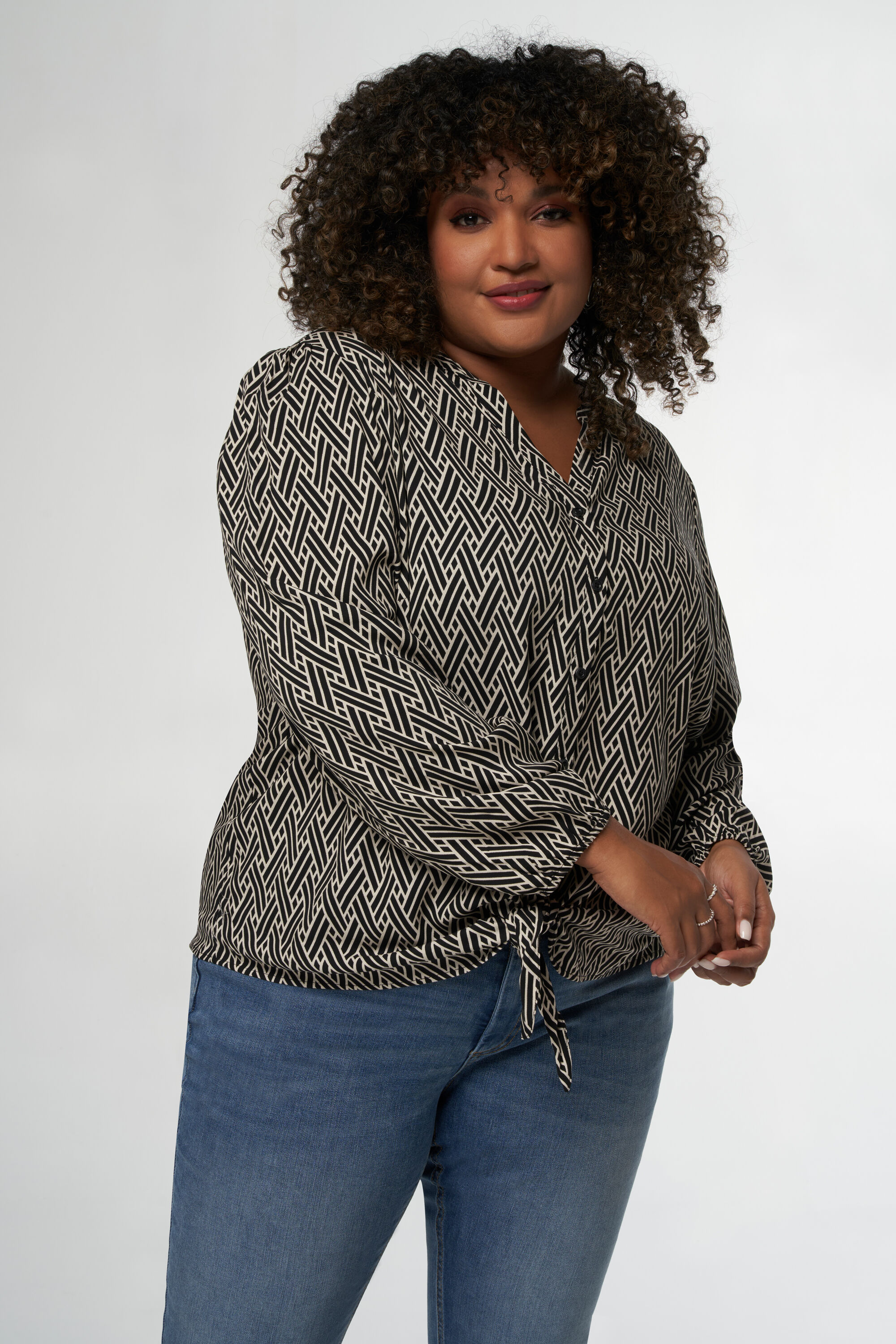 Bluse mit Grafik-Print image number 5