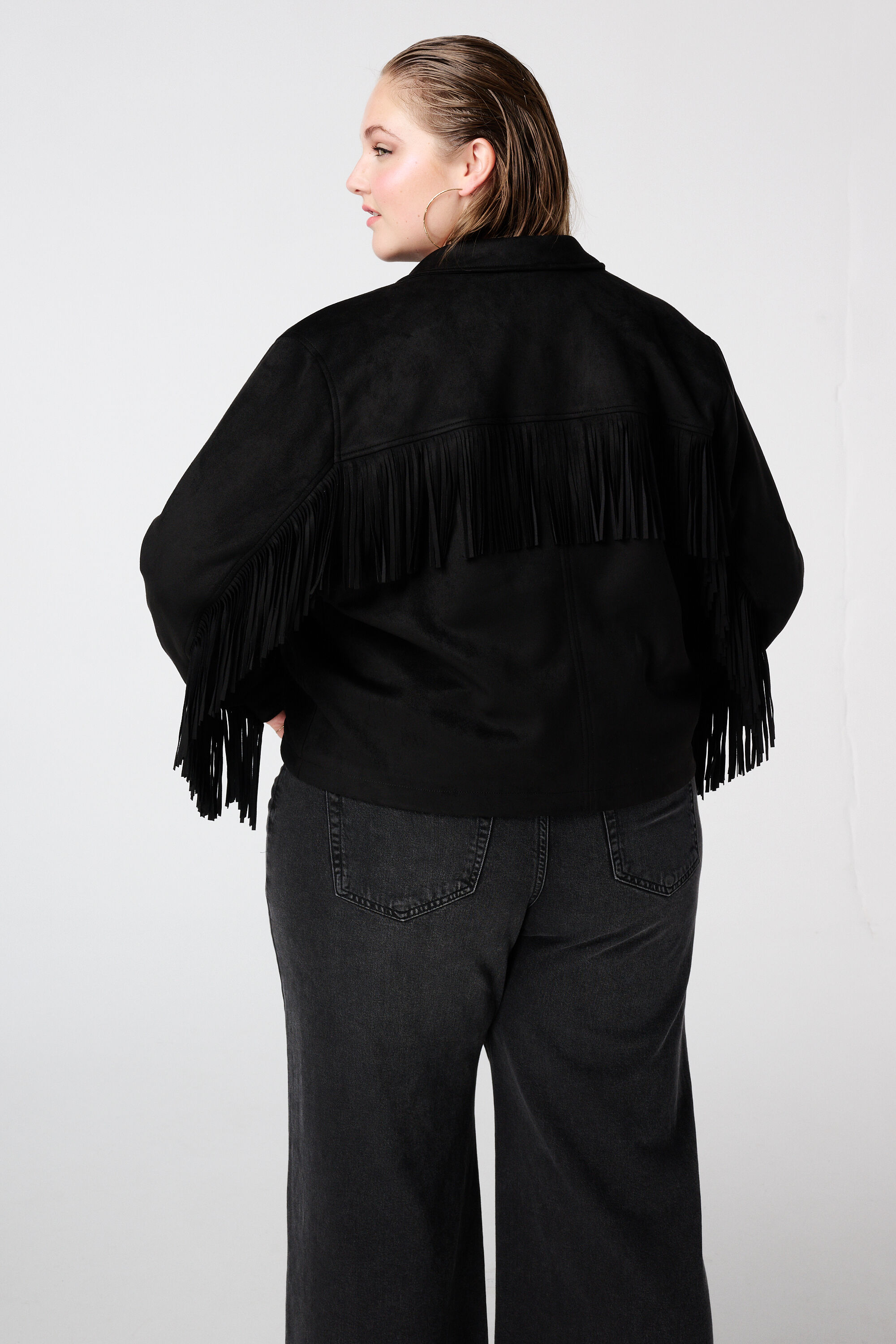 Veloursjacke mit Fransen image number 3