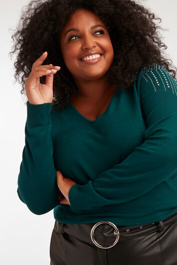 Sweatshirt mit Strass-Verzierung