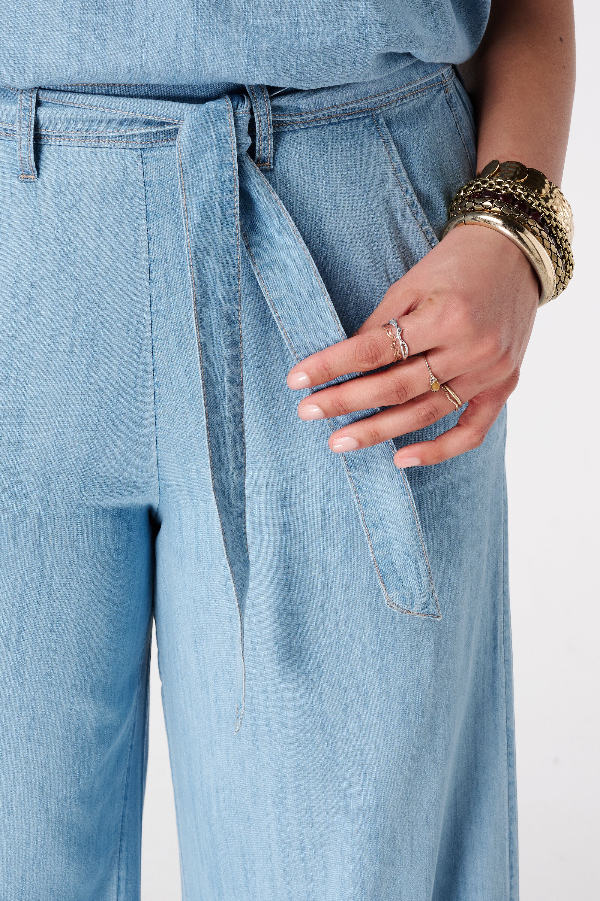 Wide Leg Denim Hose image number 4