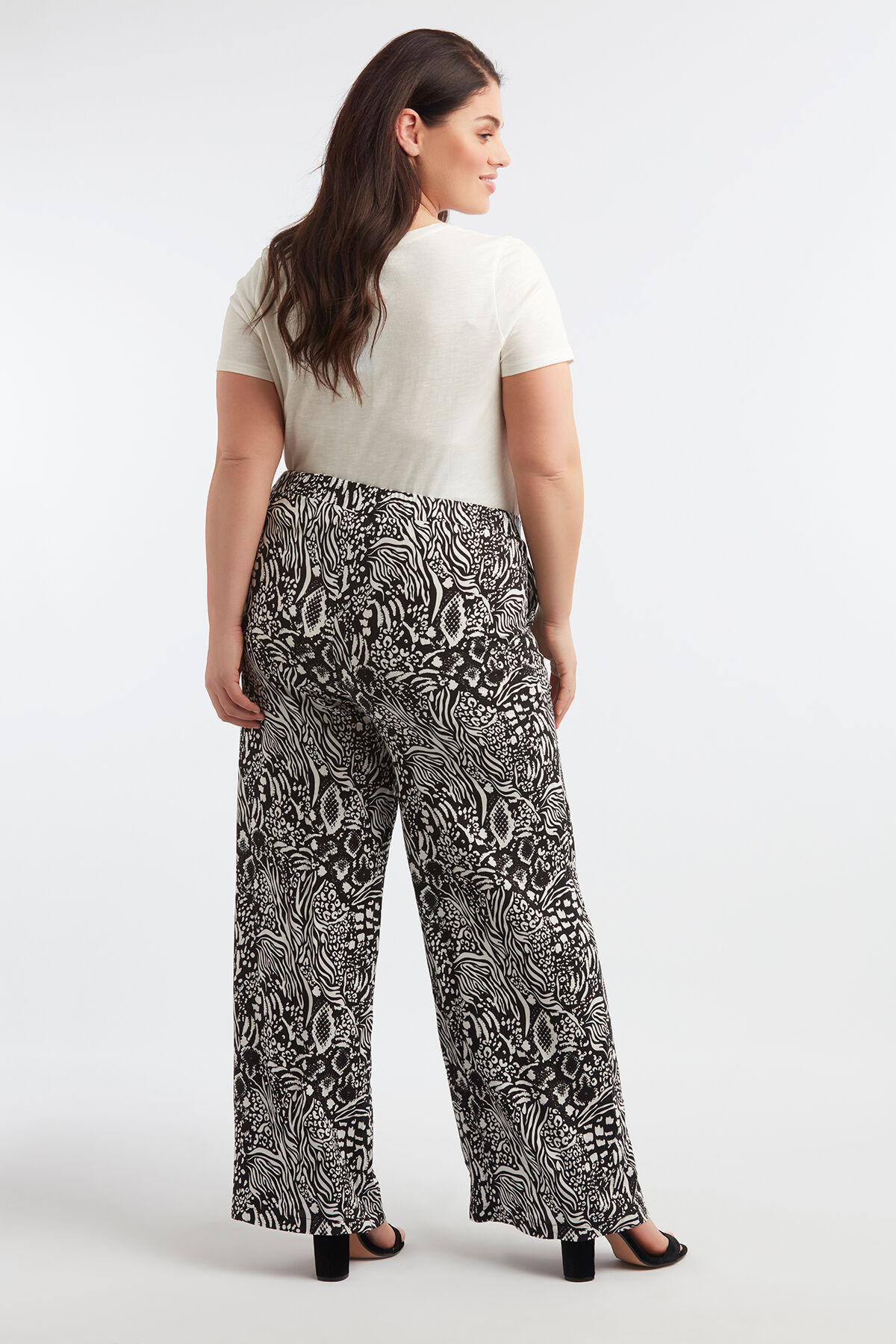 Wide-leg Hose mit Allover-Print  image number 3