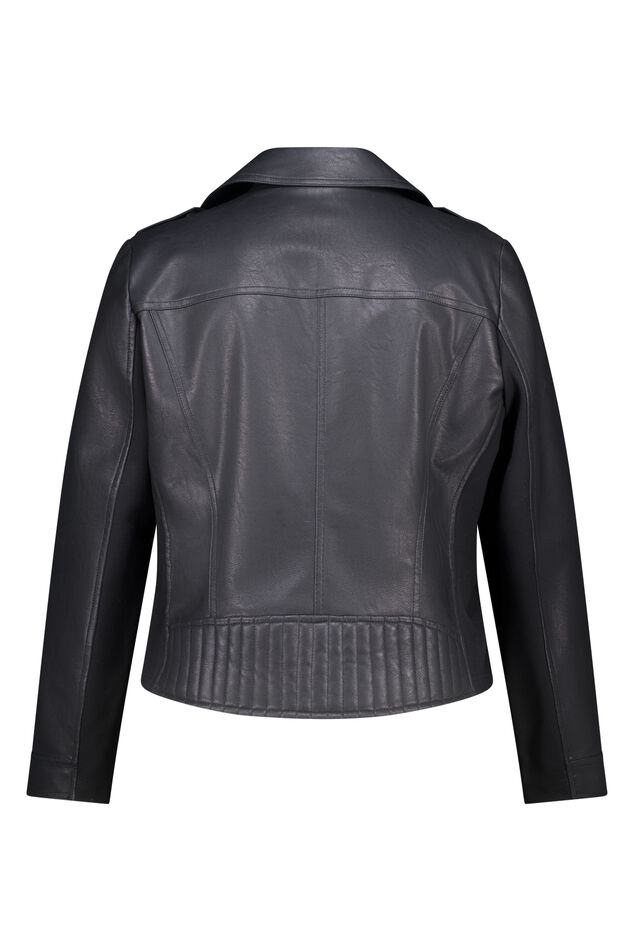 Jacke in Lederoptik mit silbernen Details image number 2