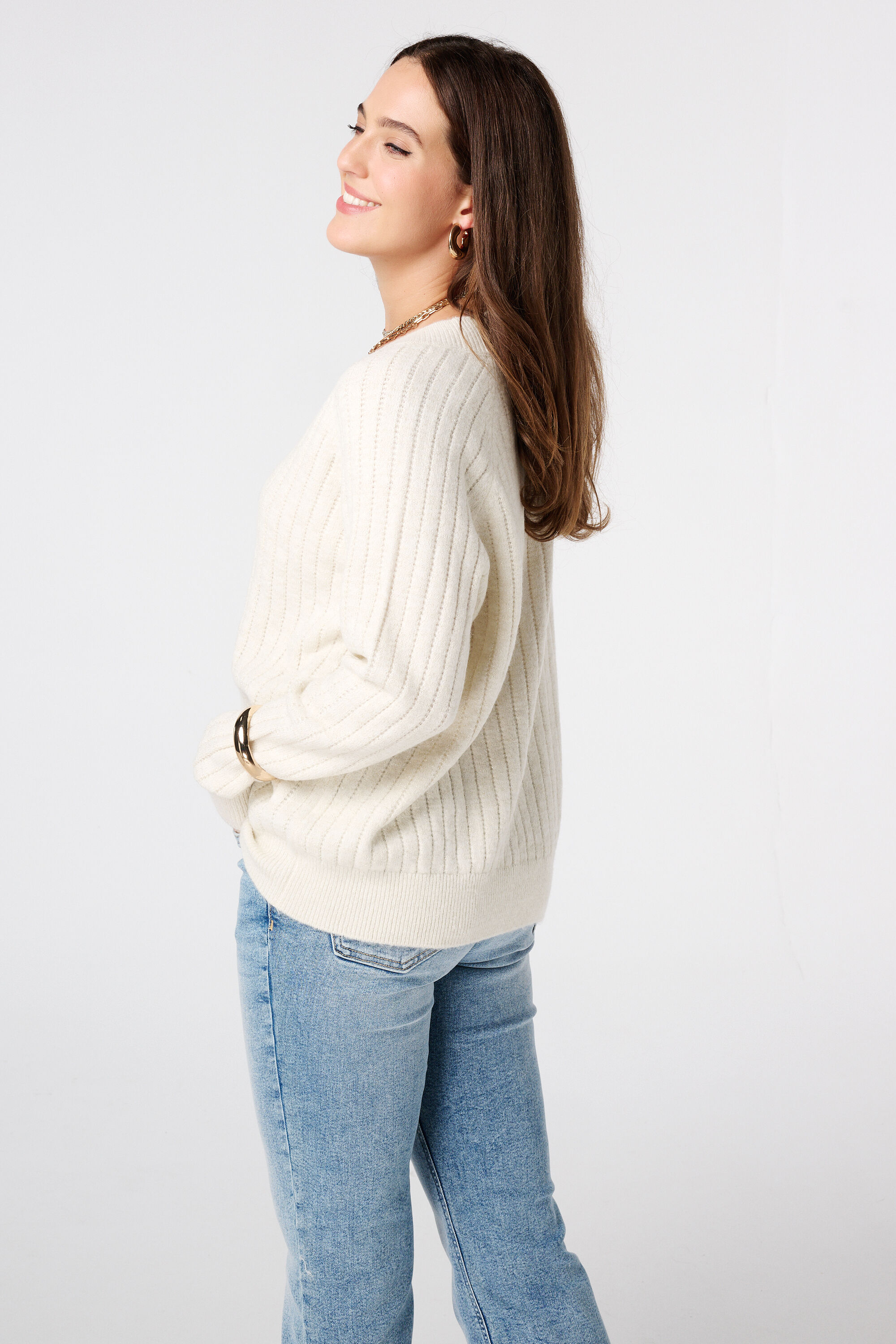 Fein gestrickter Pullover mit Muster image number 3