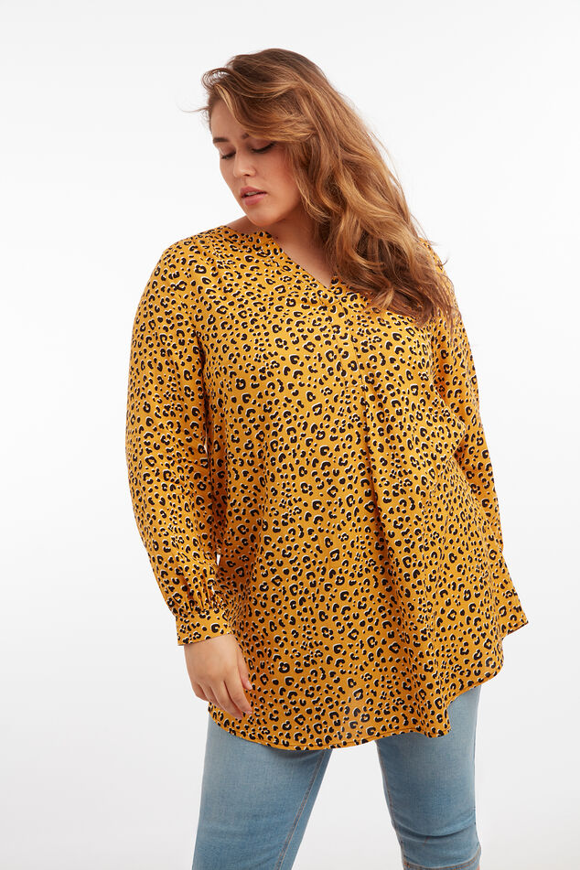 Tunika-Bluse mit Animal-Print image number 4