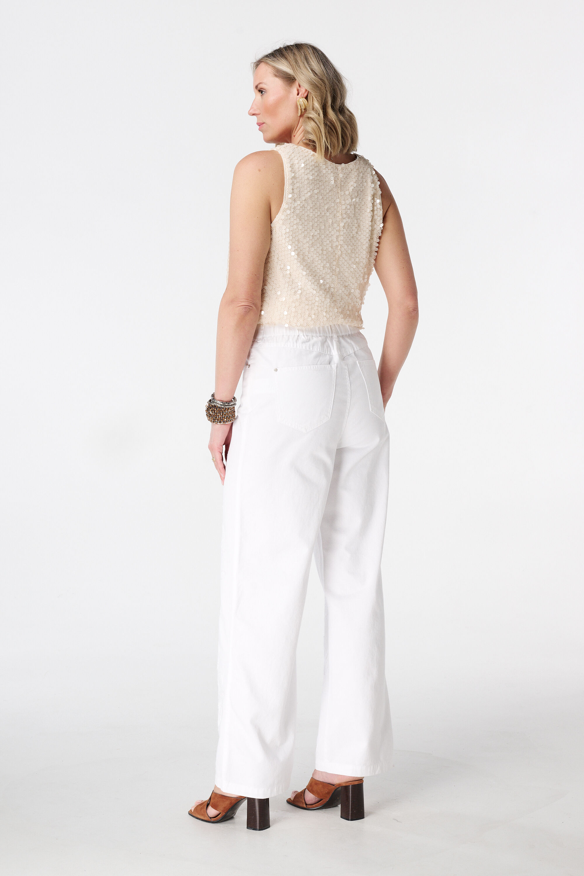 Wide Leg Jeans mit Stickerei image number 3