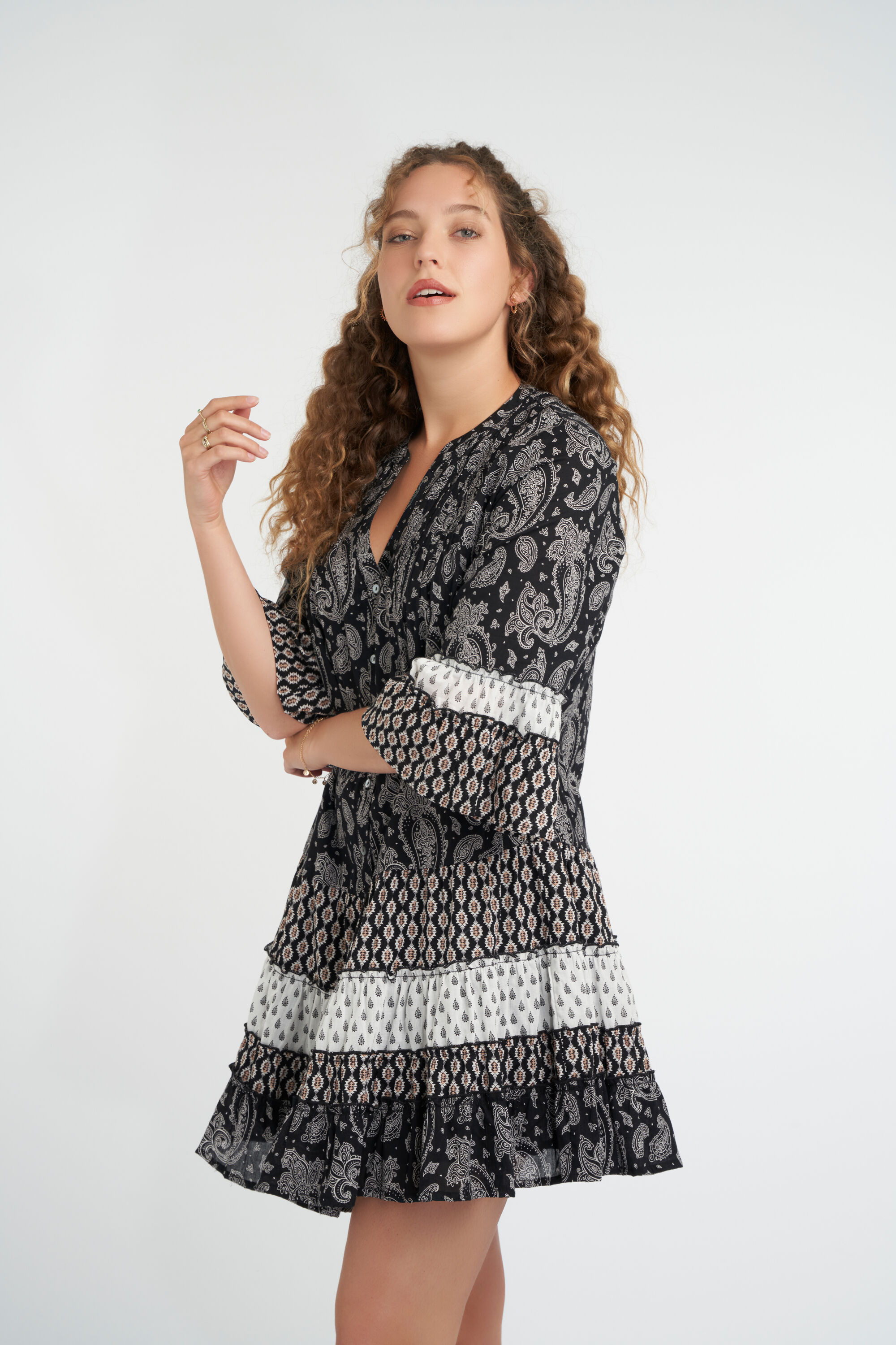 A-Figur-Kleid mit Print  image number 6