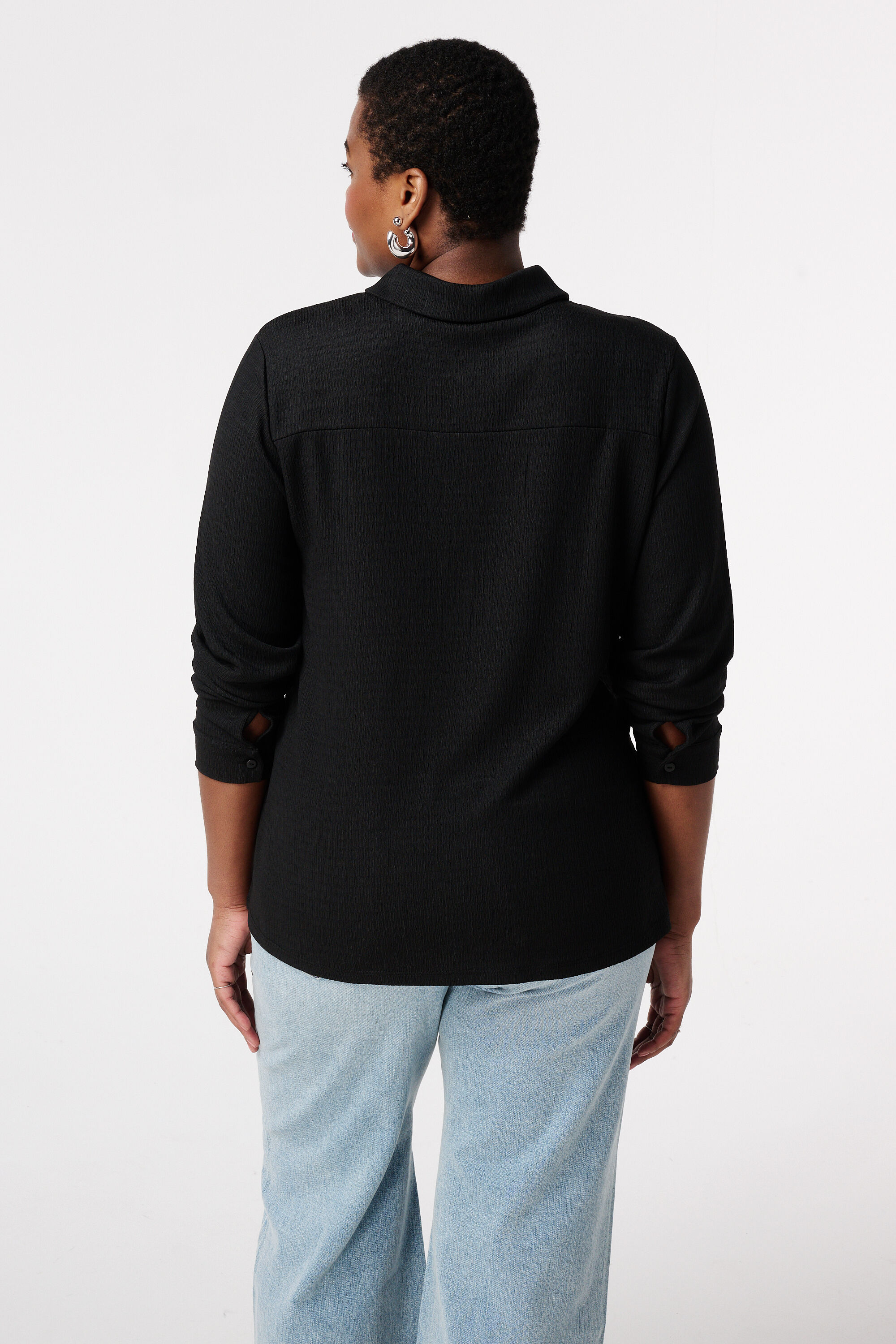 Top mit Hemdoptik und Struktur image number 3