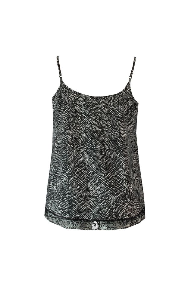 Ärmellose Bluse mit Spitzenelement image number 2