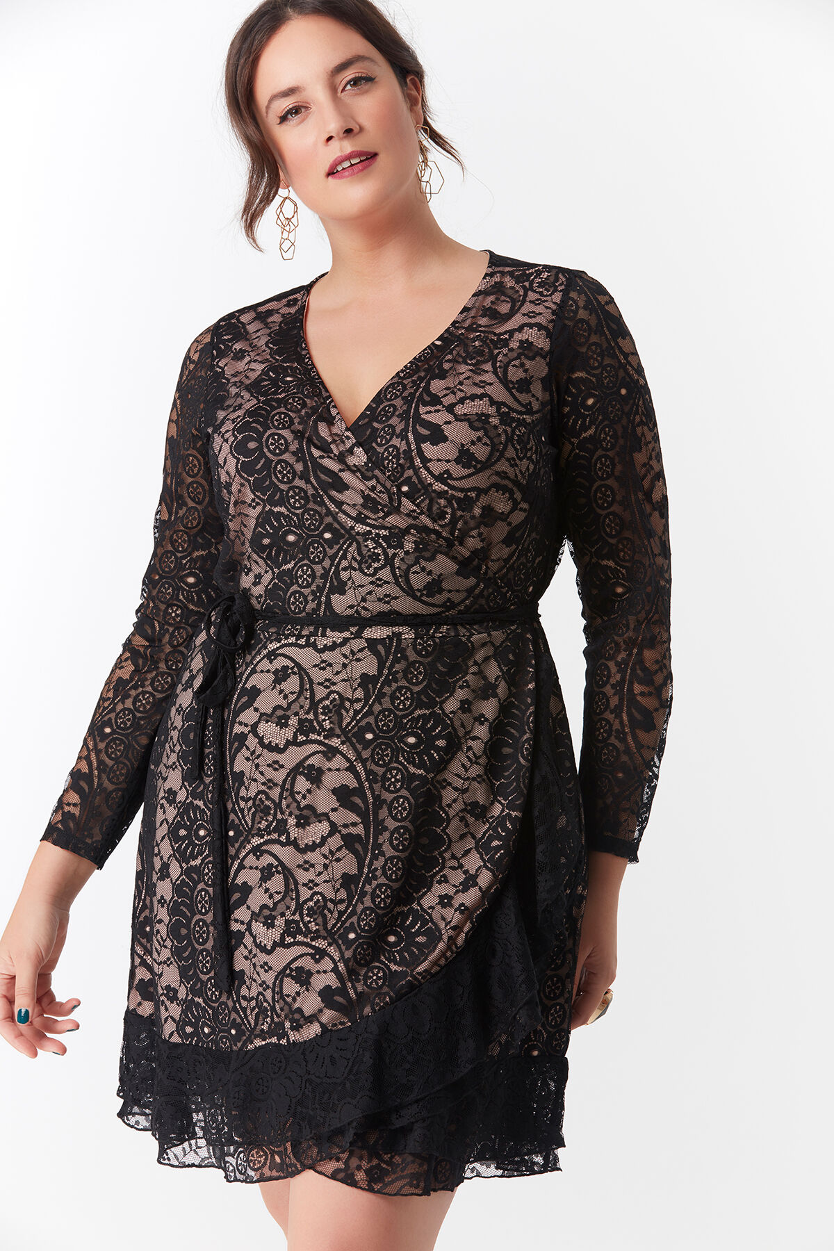 Wickel-Kleid mit Spitze image number 3