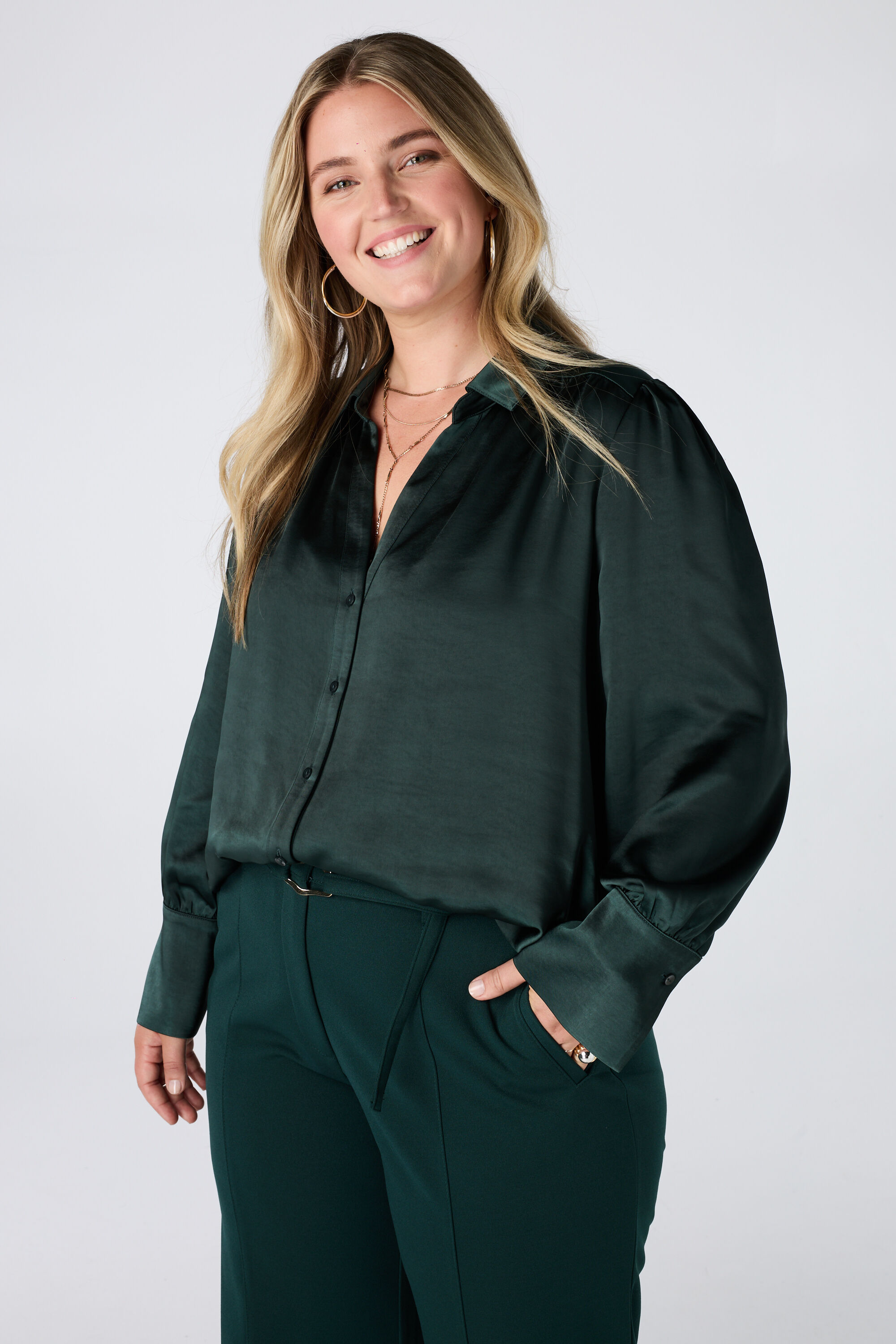 Bluse in Satinoptik