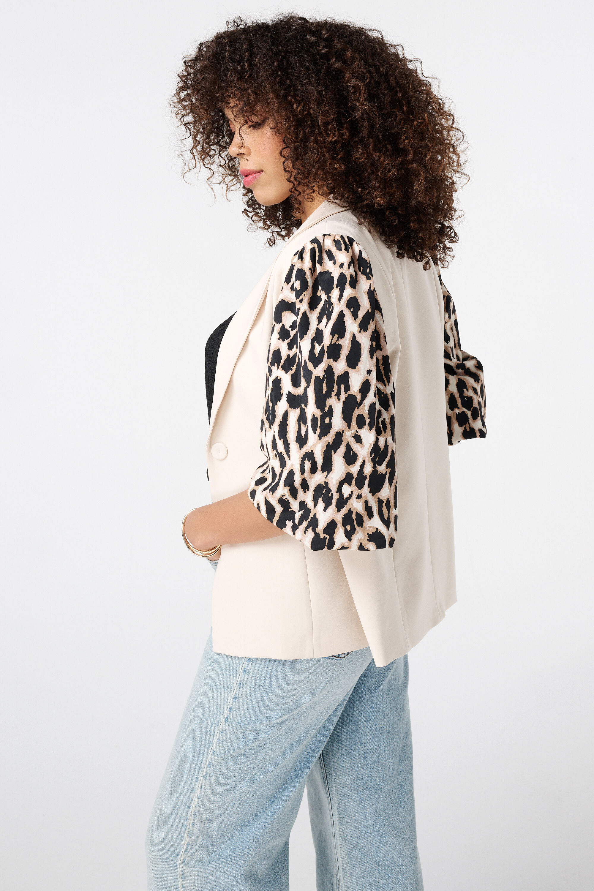 Blazer mit Panther-Print und Puff&auml;rmeln image number 3