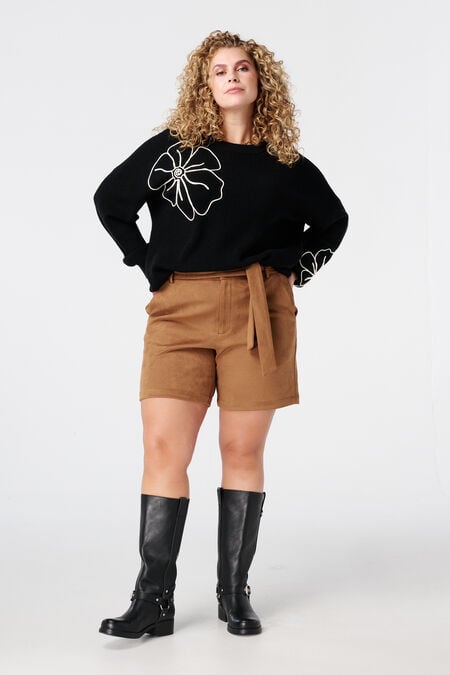 Shorts in Wildlederoptik mit Gürtel Shorts in Wildlederoptik mit Gürtel