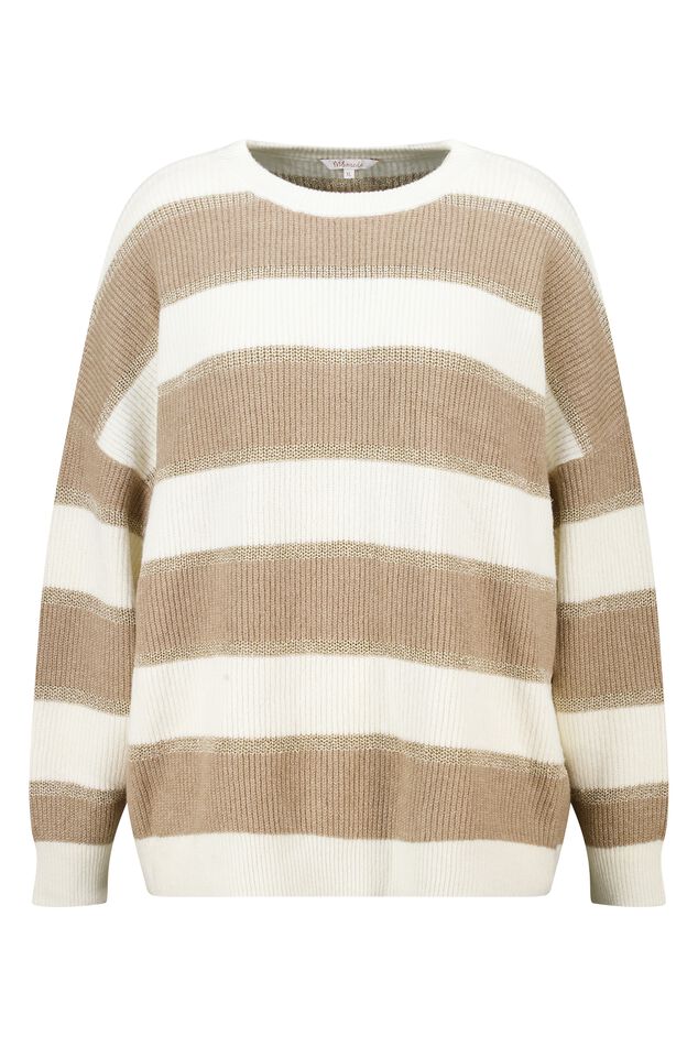Gestreifter Pullover mit Lurex image number 1