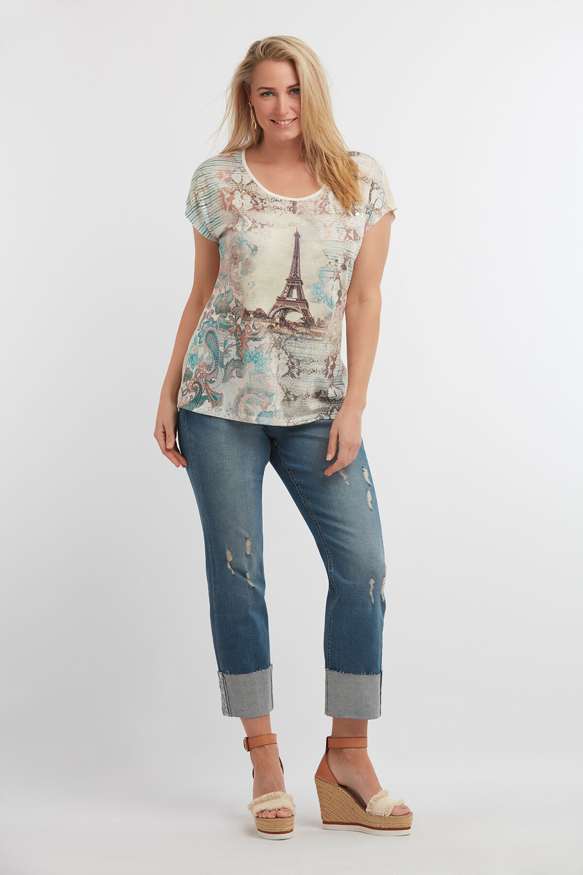 T-Shirt mit Panel-Print image number 3