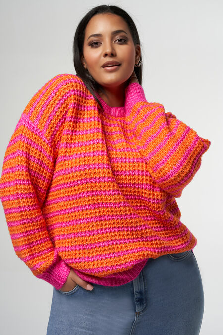 Zweifarbiger Strick-Pullover