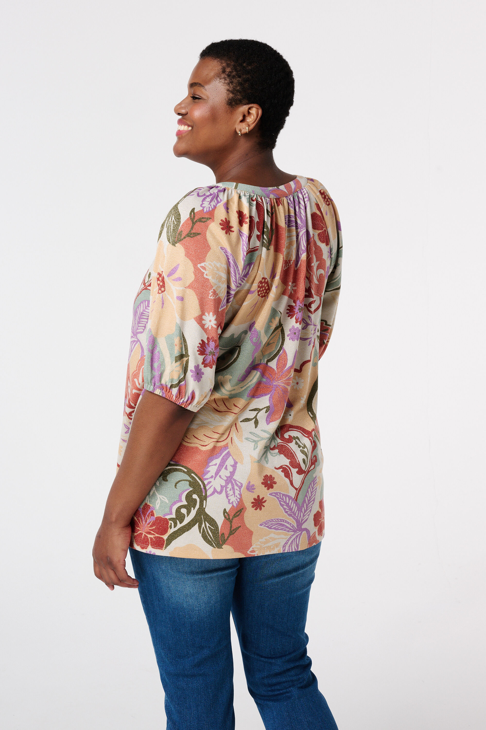 Top mit Print und Glitzer image number 3