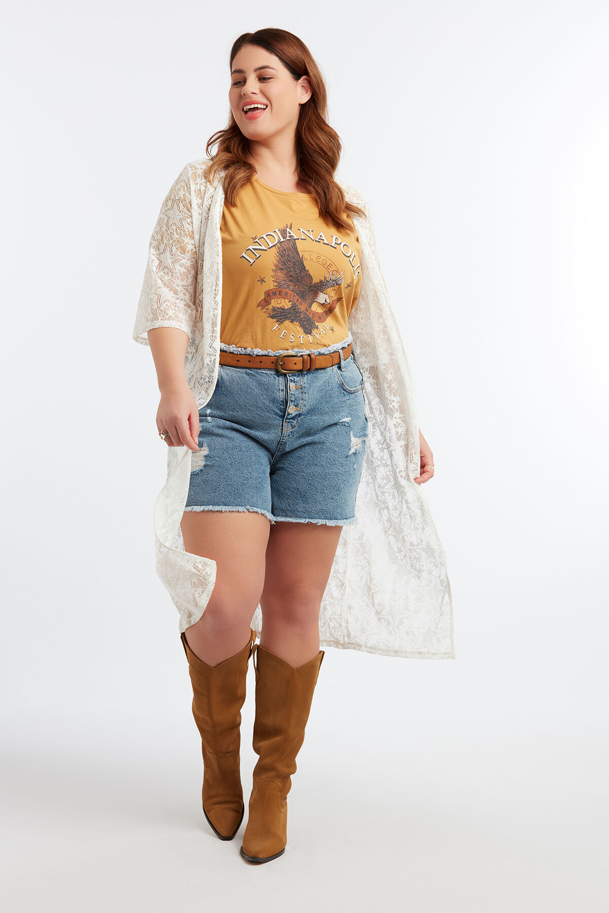 Shorts mit Knopfverschluss und Fransen image number 6