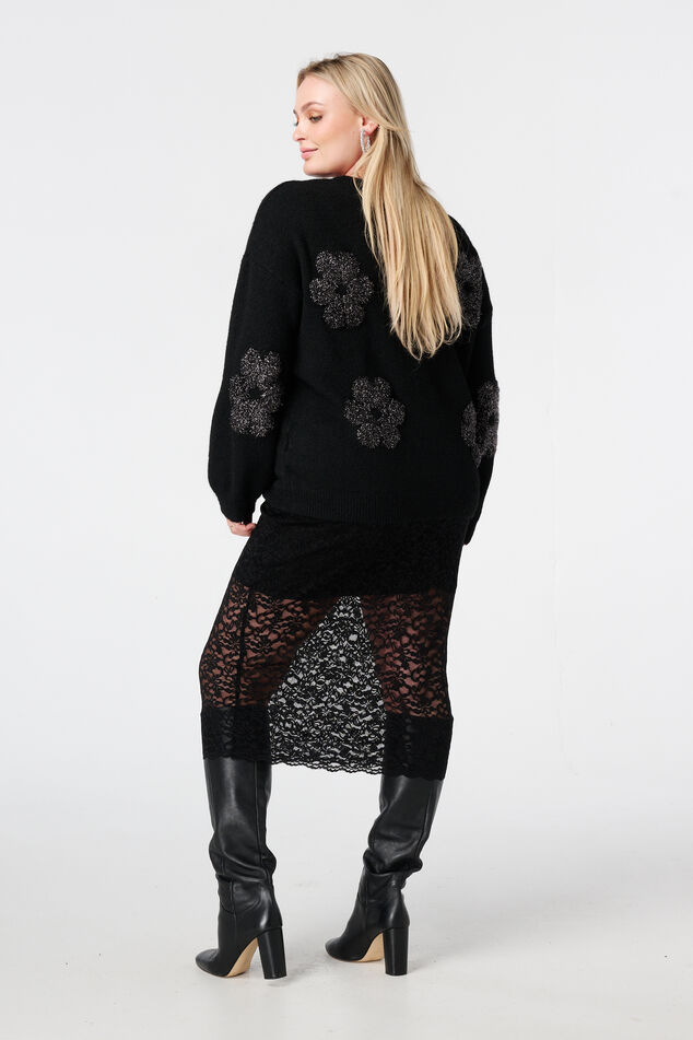 Spitzen-Midirock mit Unterrock image number 3