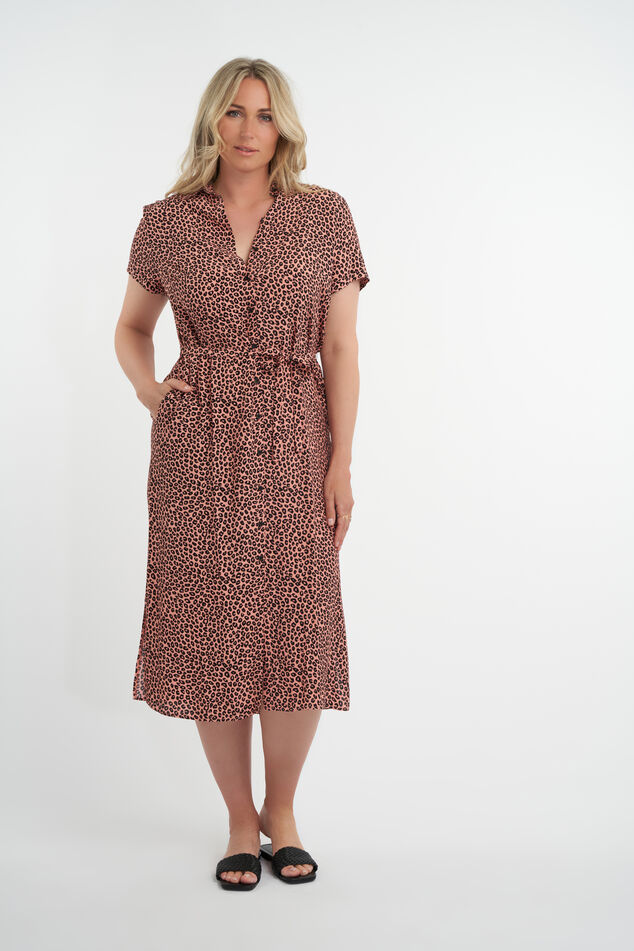 Langes Kleid mit Bindegürtel image number 6