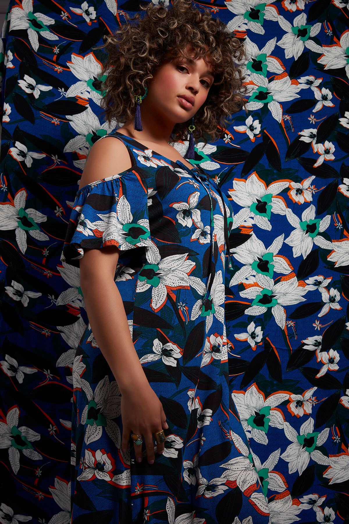 Langes Kleid mit Print image number 6