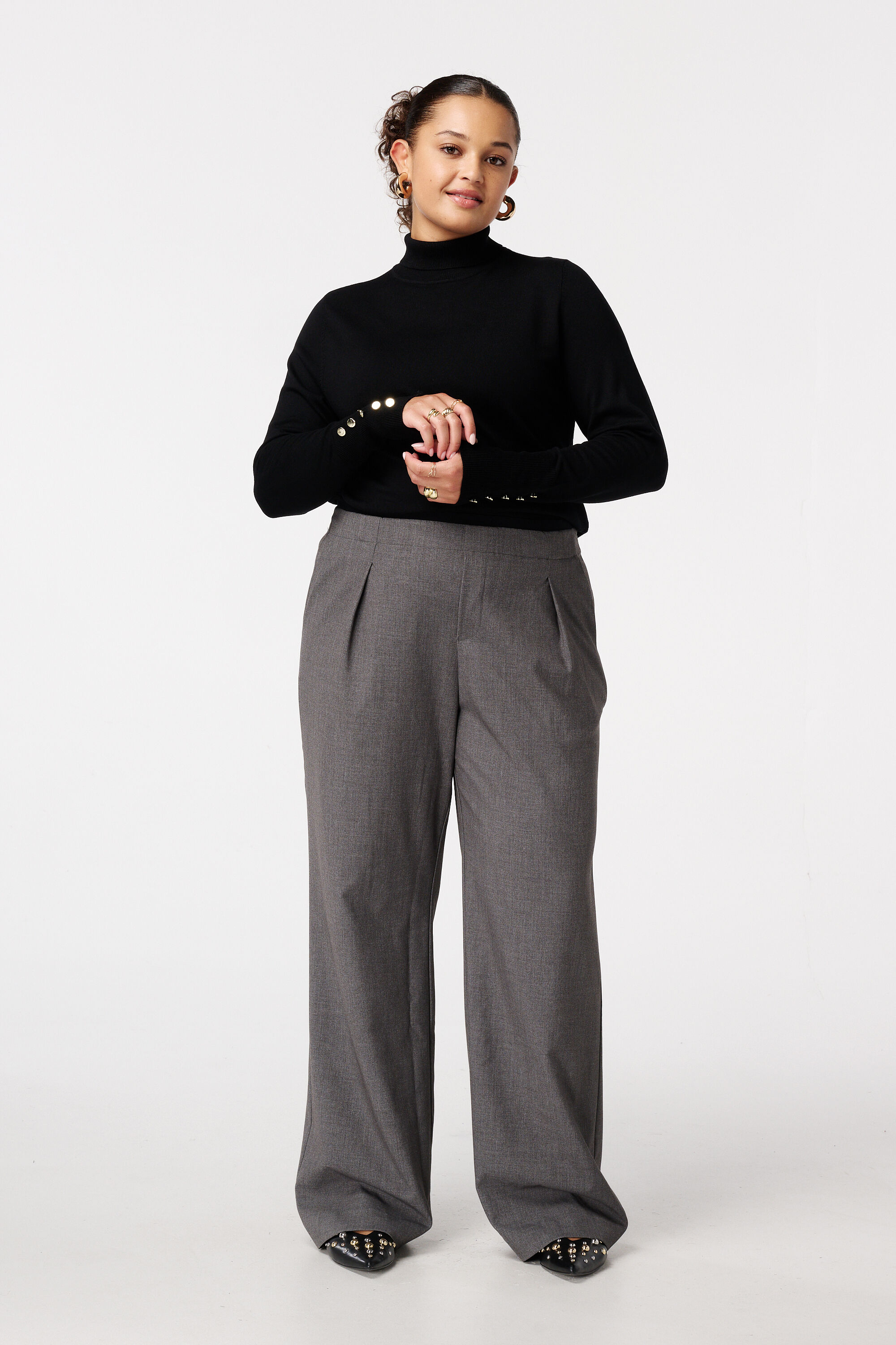 Pullover mit Rollkragen und Zierkn&ouml;pfen image number 5