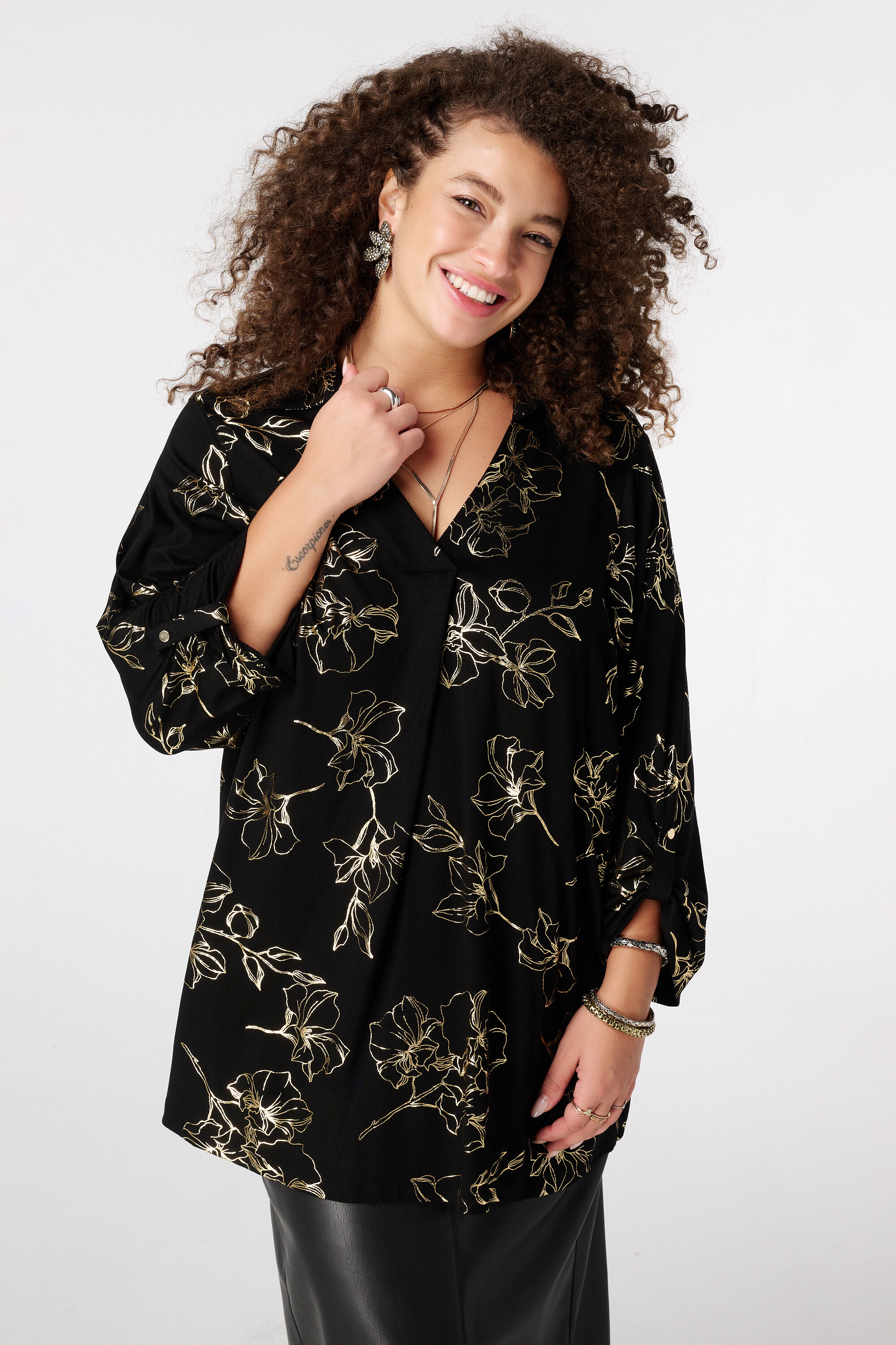 Top mit Stretch und Folienprint