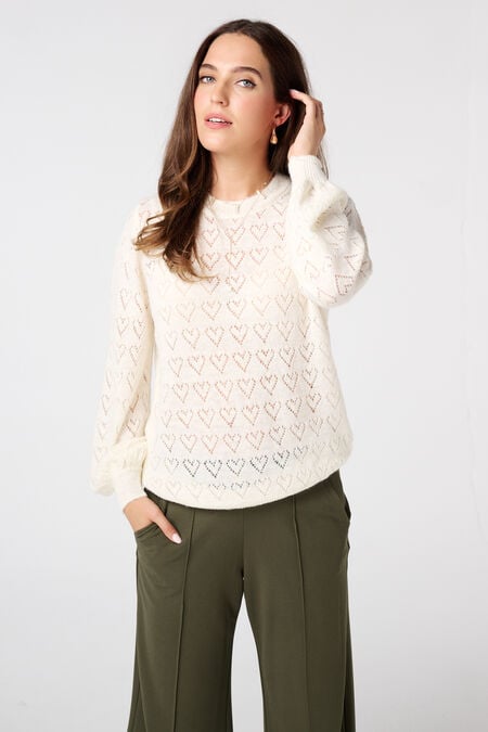 Ajour-Pullover mit Herzmuster Ajour-Pullover mit Herzmuster