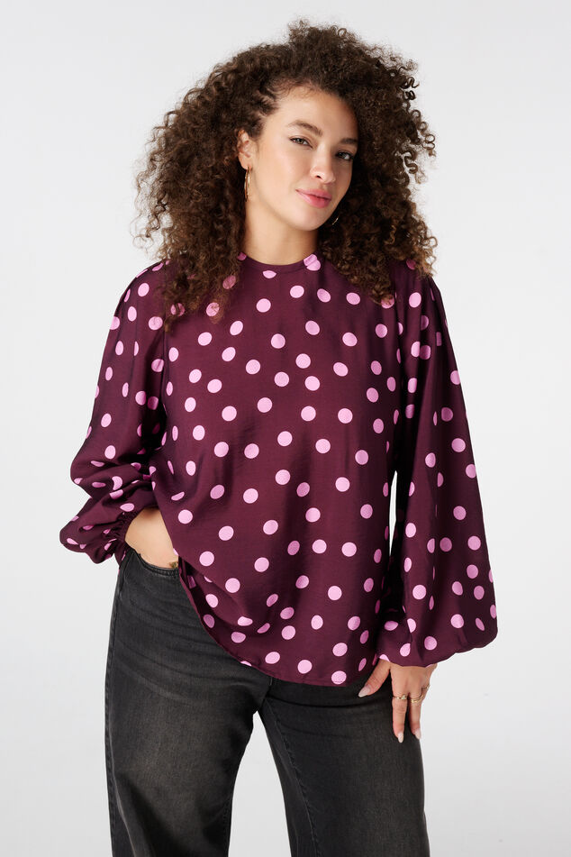 Bluse mit Polka-Dot-Muster image number 0