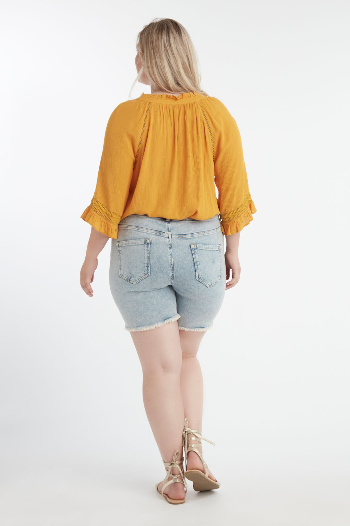 Shorts mit orangem Glitterstreifen image number 4