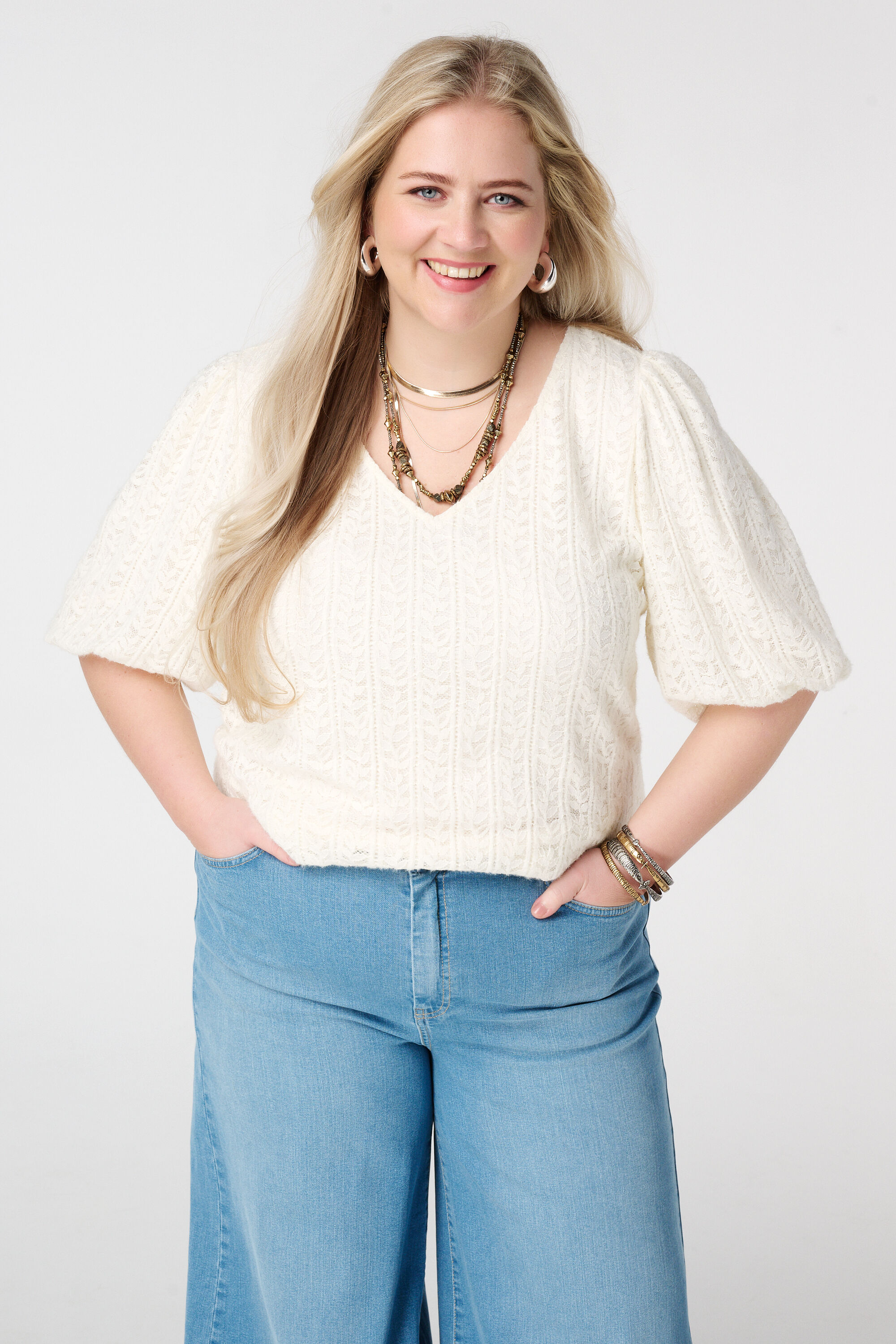 Spitzentop mit Puff&auml;rmeln image number 0