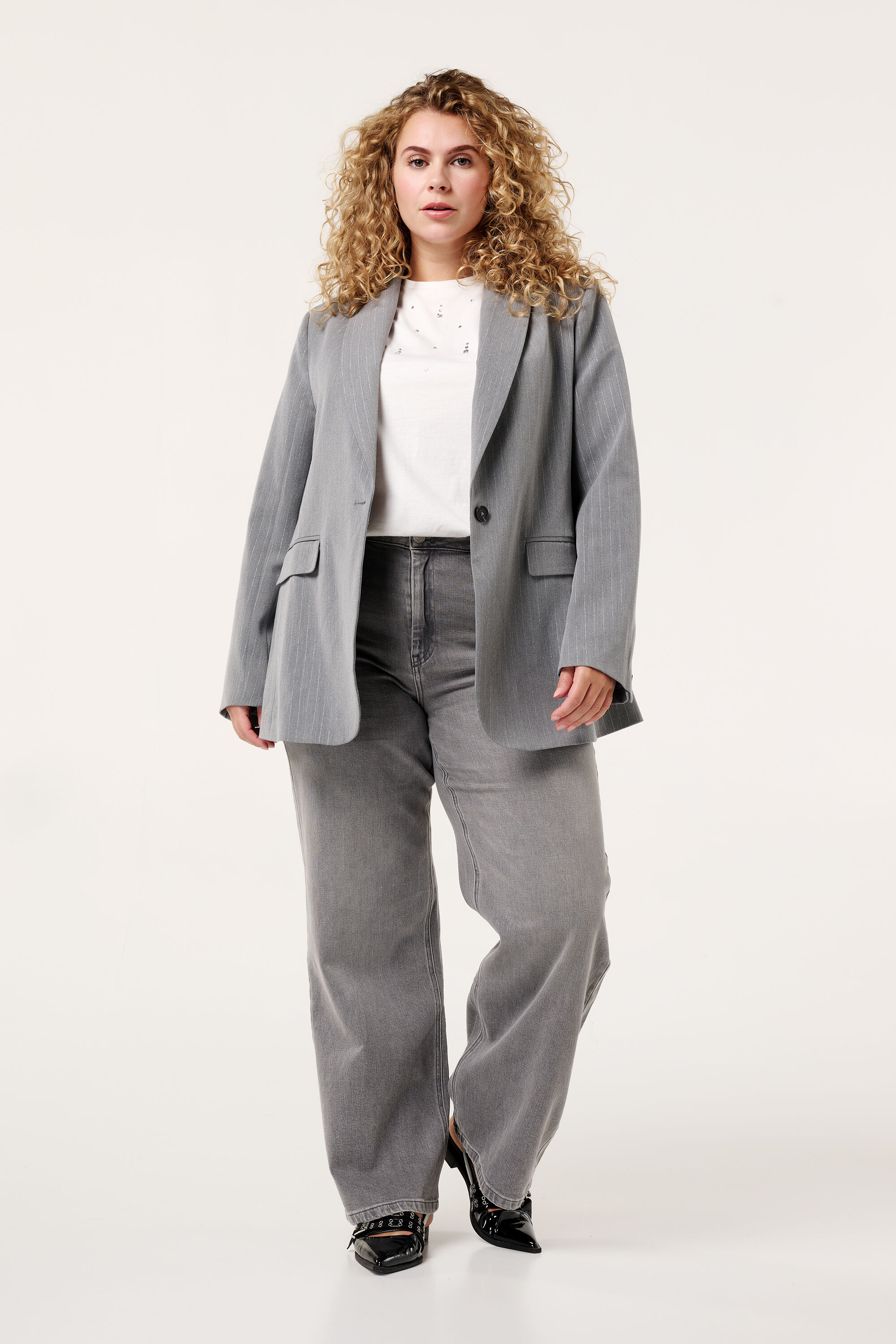 Blazer mit Lurex-Nadelstreifen image number 5