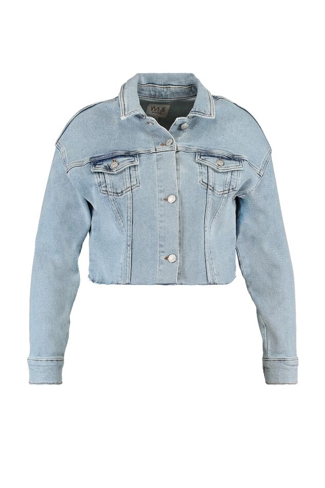 Kurz geschnittene Jeansjacke image number 1