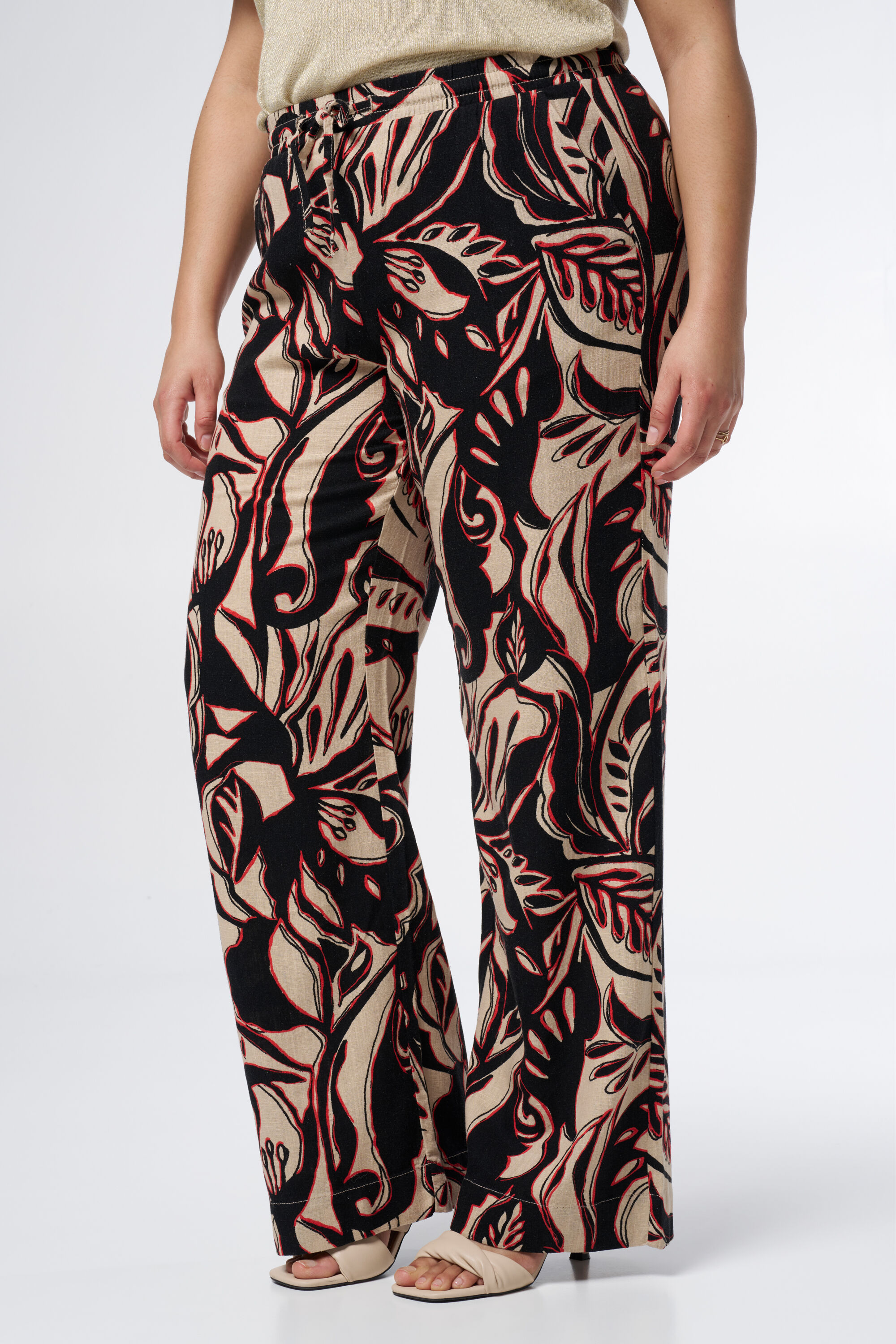Leinenhose mit dehnbarem Bund und Print image number 5
