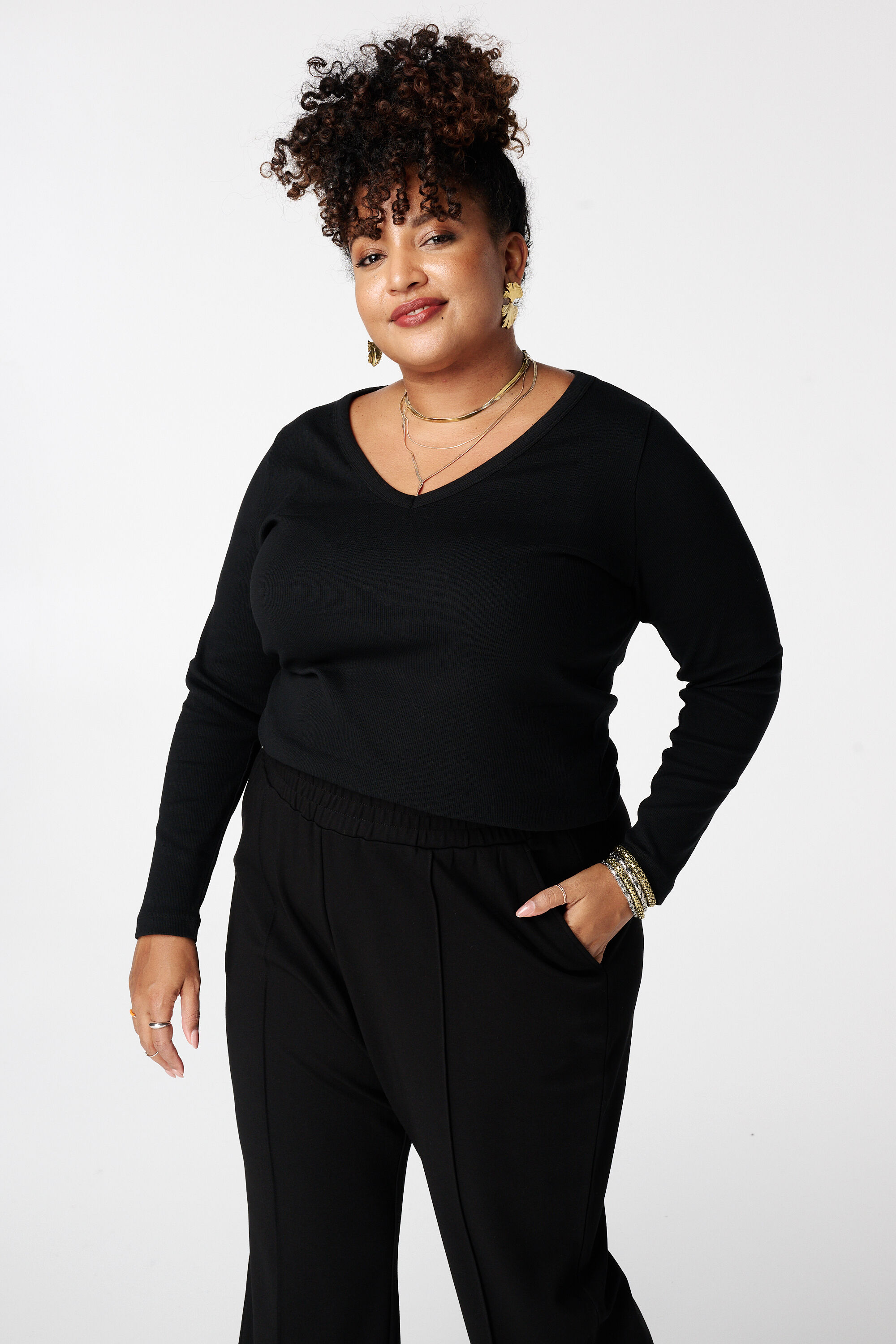 Geripptes Langarmshirt