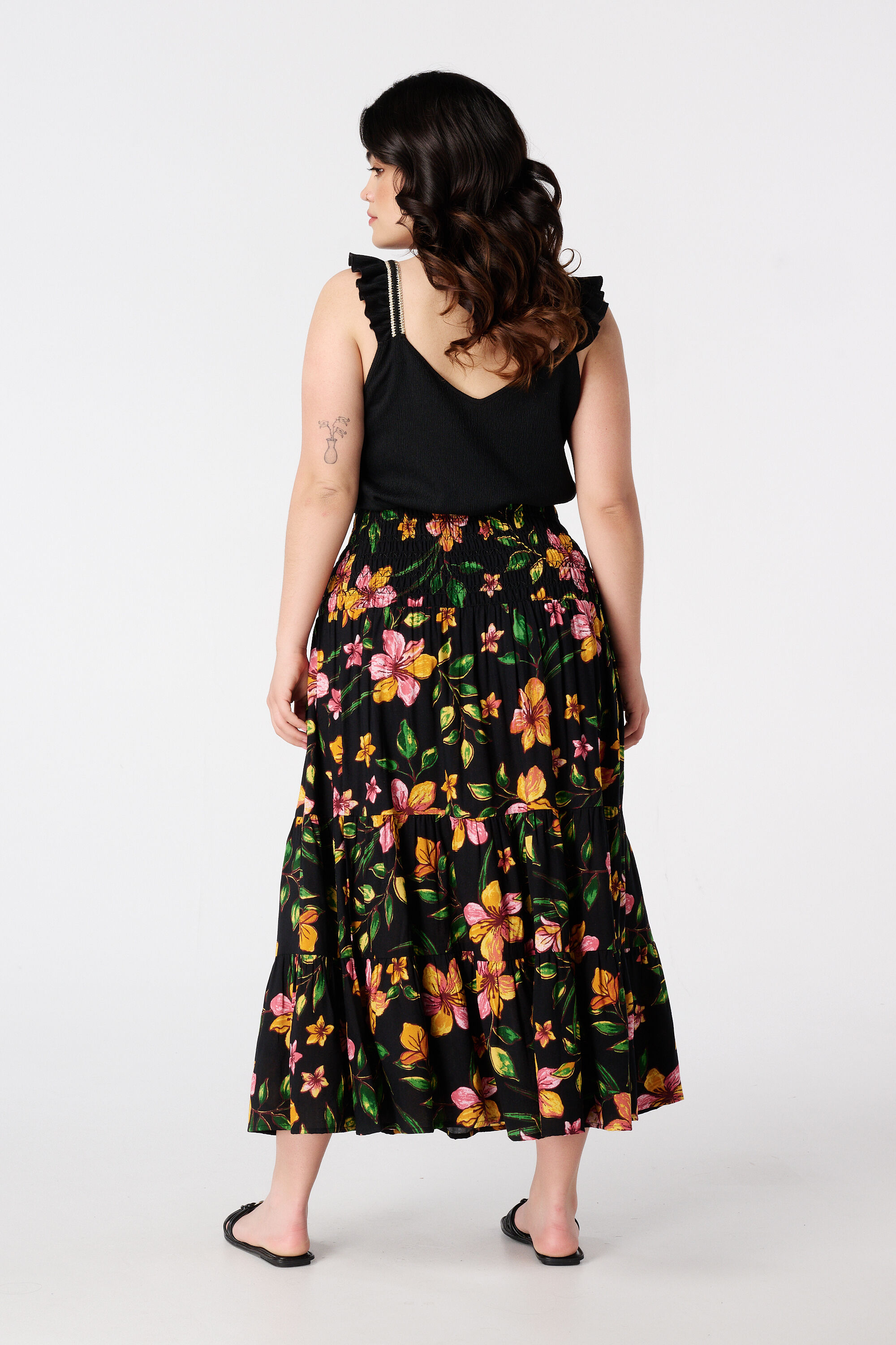 Maxirock mit Blumenmuster image number 3