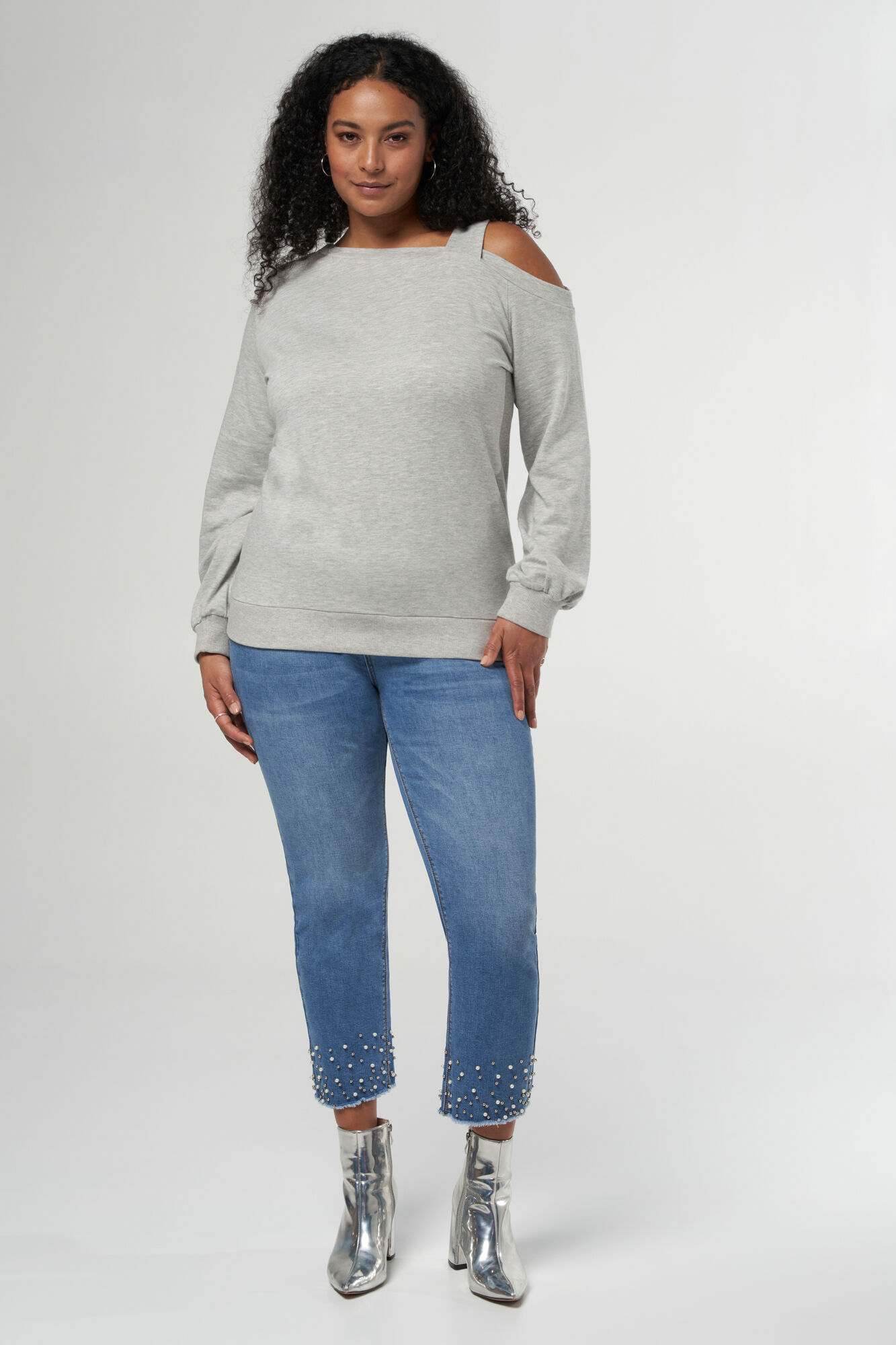 Schulterfreier Pullover  image number 5