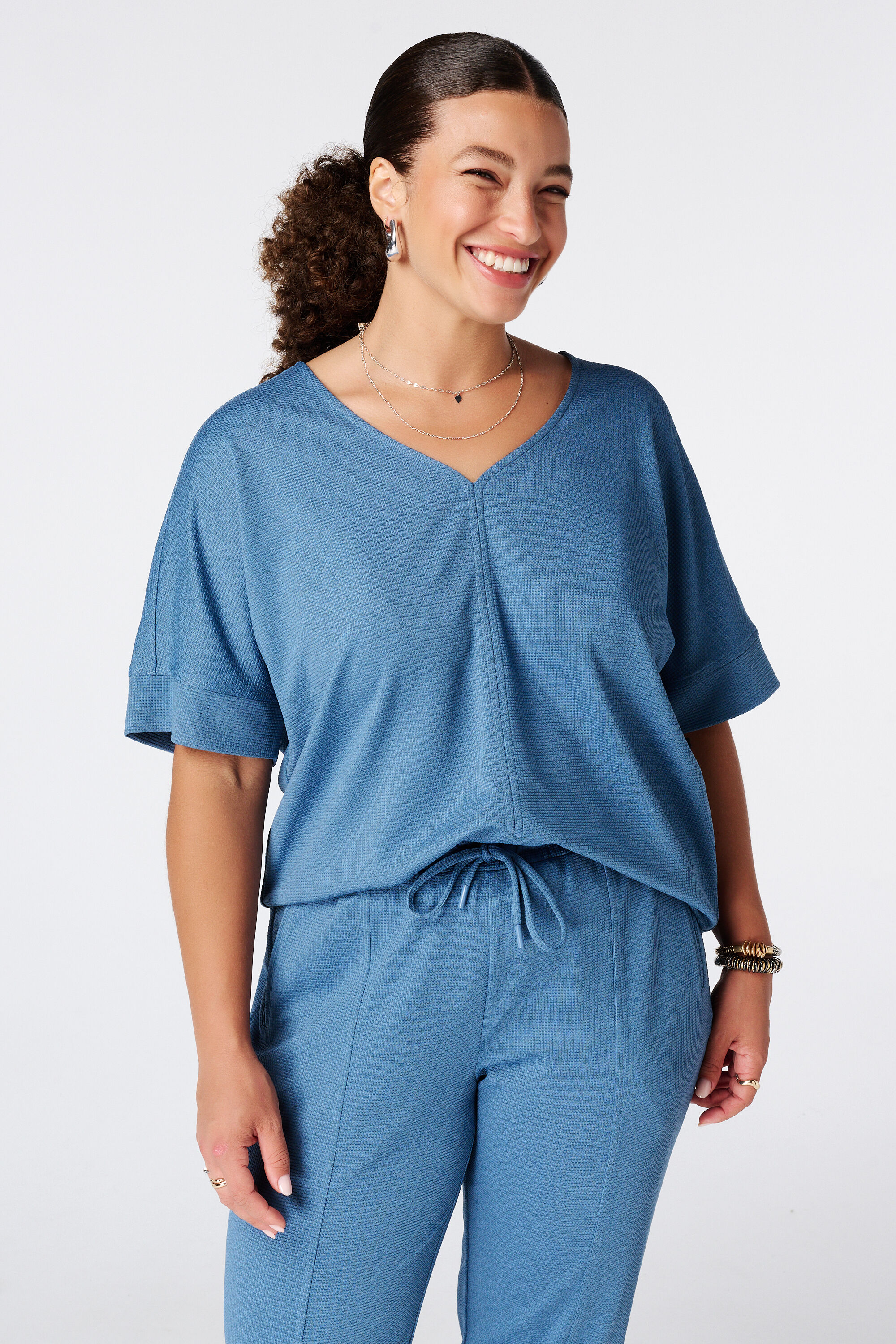 Basic Shirt mit Waffelstruktur