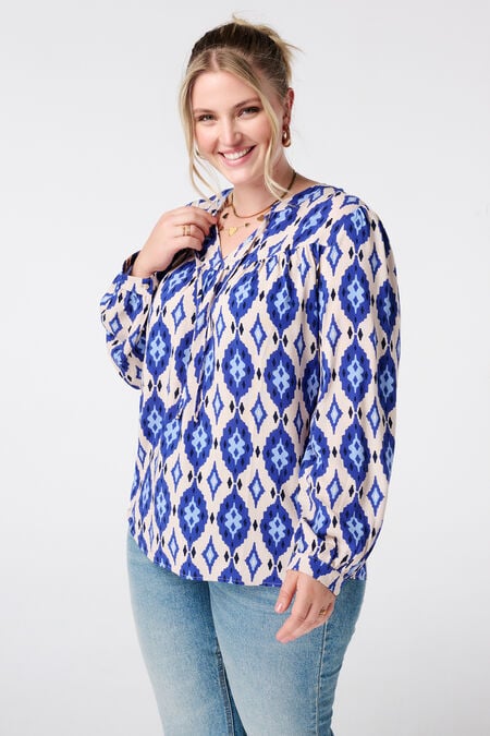 Bluse mit Print und Spulen Bluse mit Print und Spulen