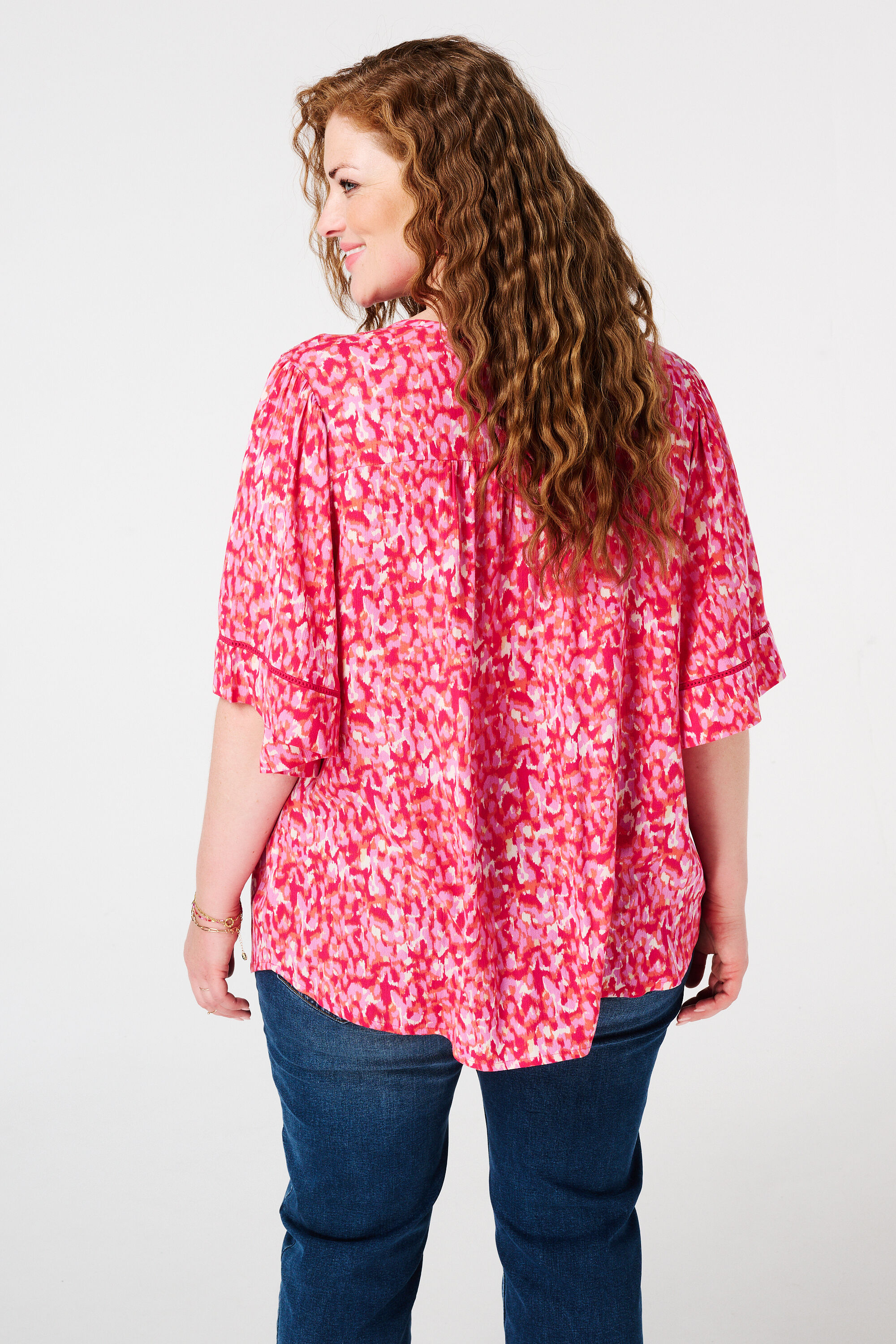 Bluse mit Druck und Schleifendetail image number 3