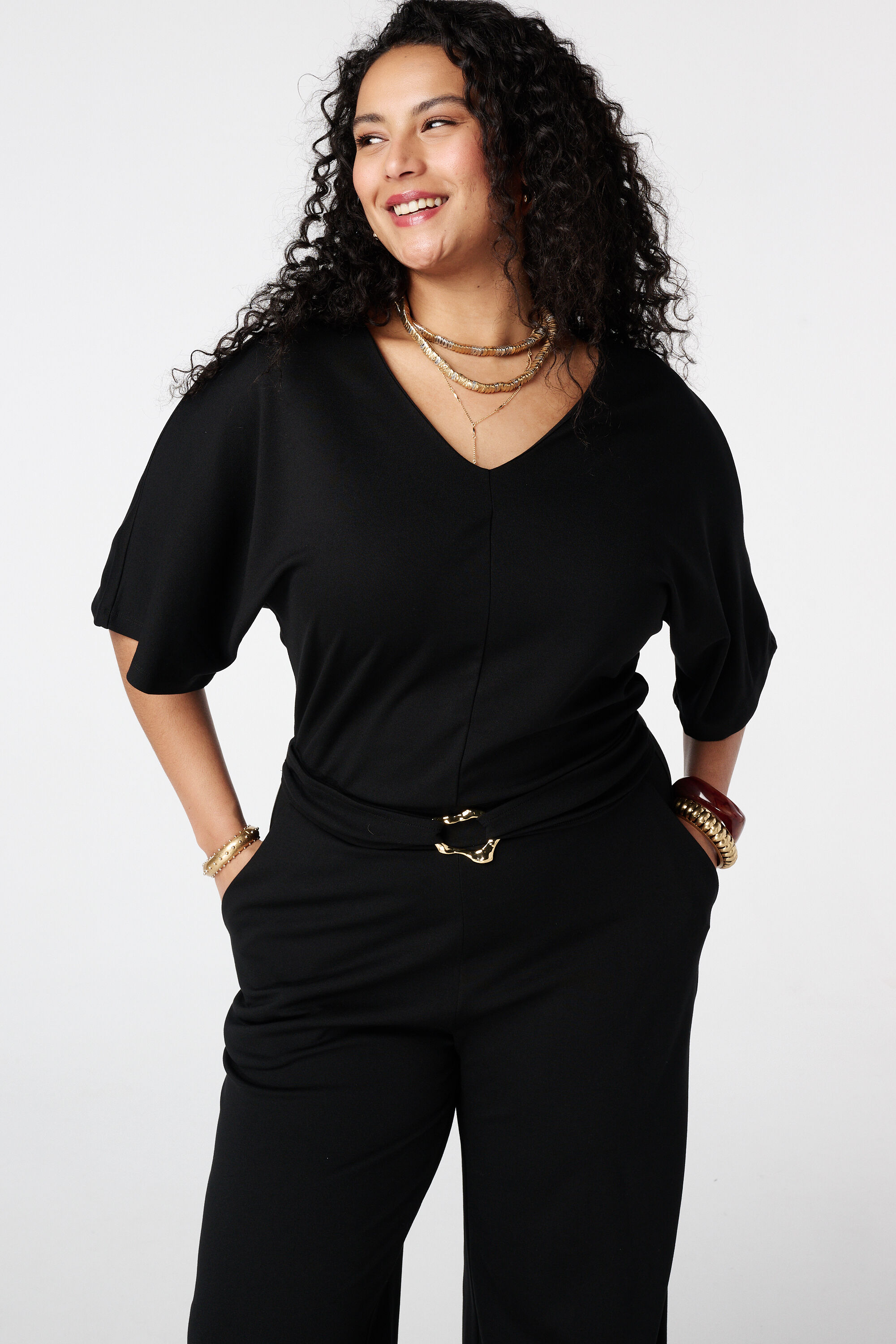 Wide Leg Jumpsuit mit G&uuml;rtel image number 5