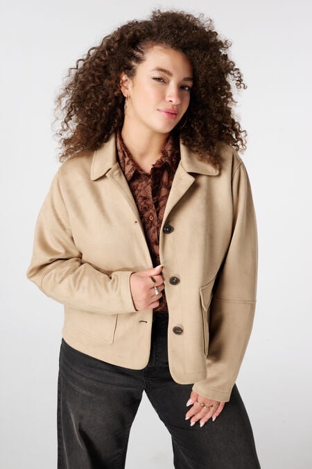 Suède jacket with button closure Suède jacket with button closure